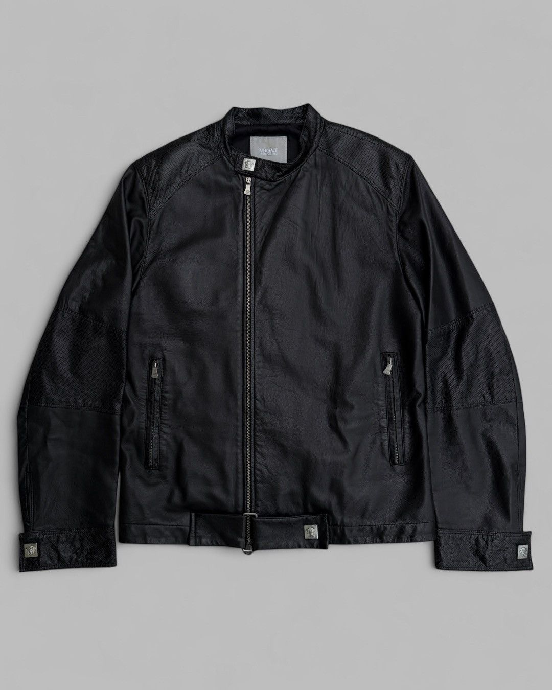 Versace Rare Vintage Versace Side Zip Medusa Details Biker Jacket Size US M / EU 48-50 / 2 - 2 Thumbnail