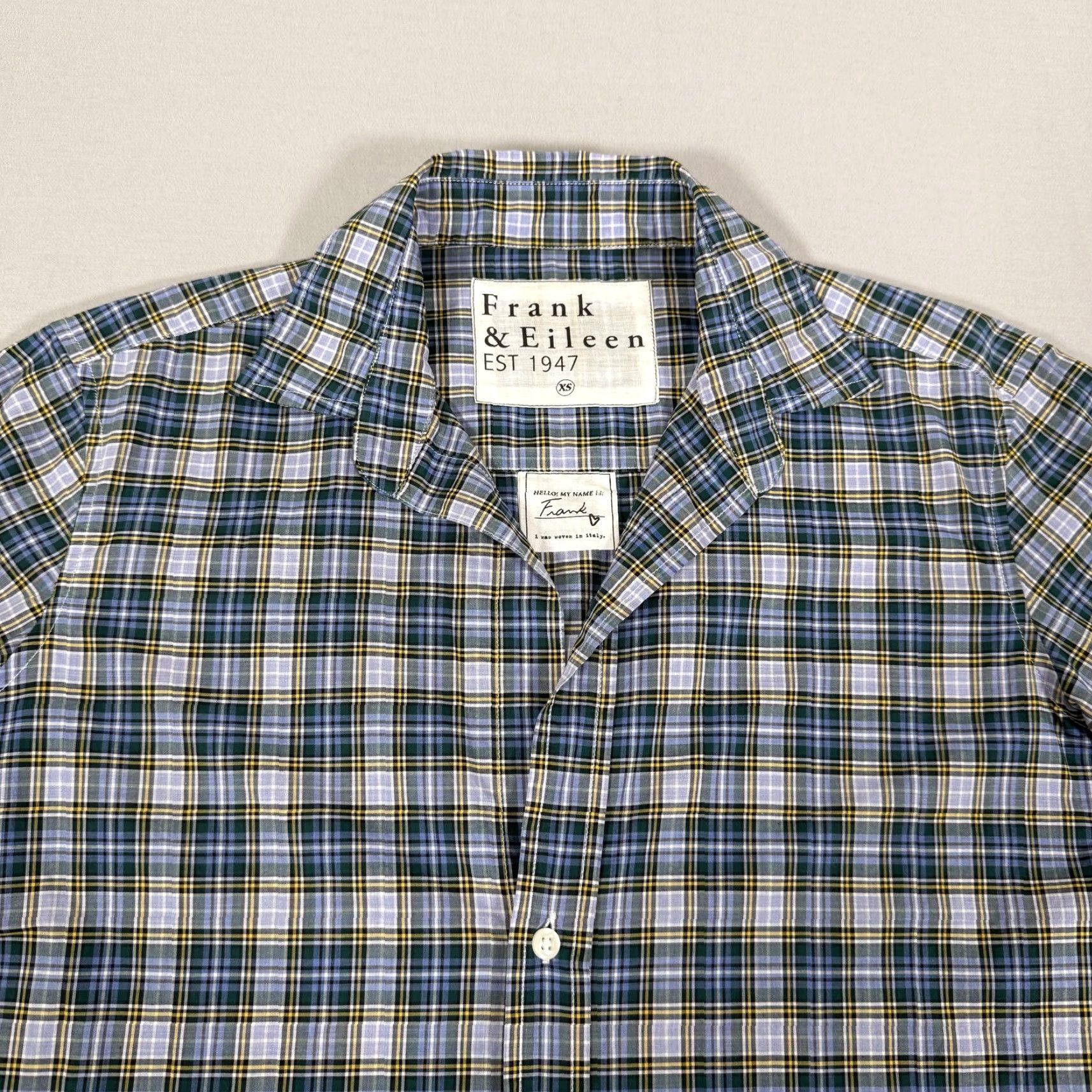 Frank & Eileen Frank & Eileen Shirt Women XS Blue Plaid Button-Up 100% Cotton Italy Classic Preppy Womens Size XS / US 0-2 / IT 36-38 - 2 Thumbnail