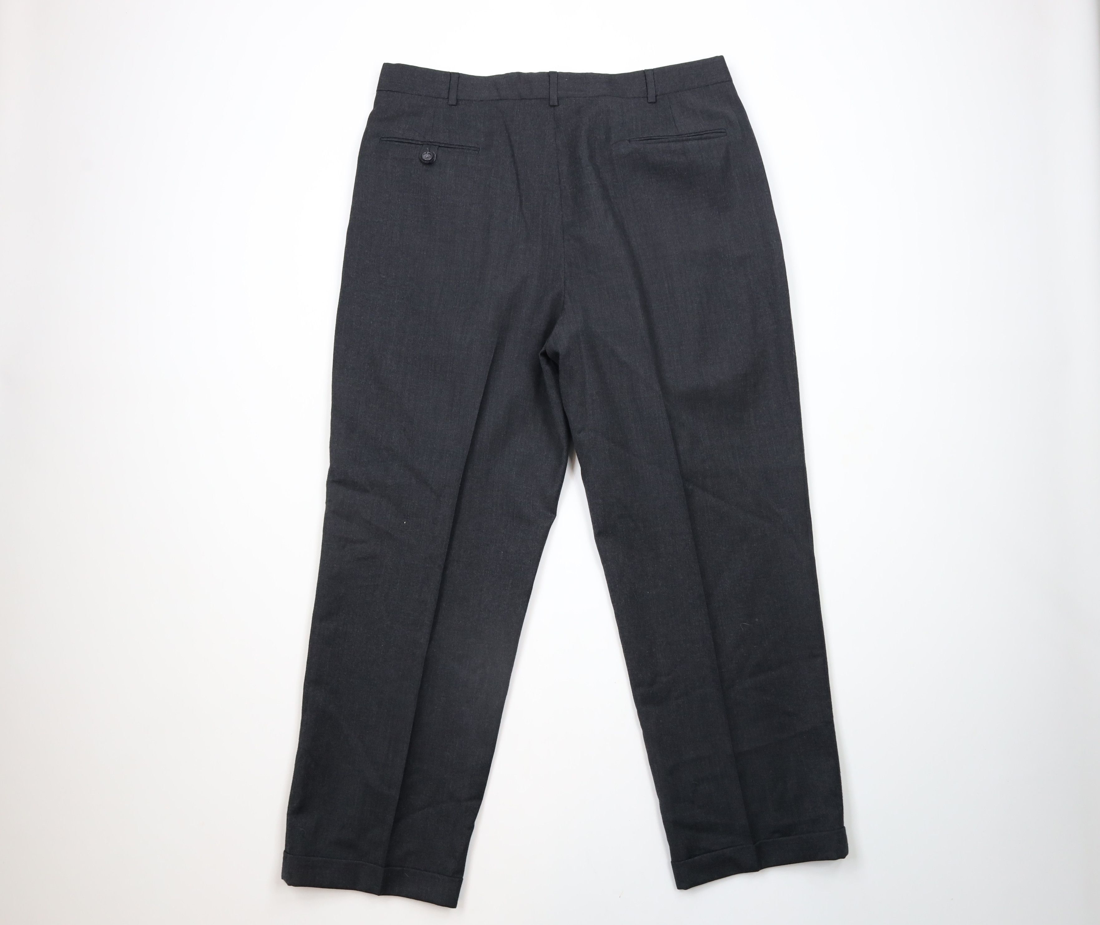 Lands' End × Vintage Vintage 80s Lands End Wool Chino Pants Charcoal Gray USA Size US 38 / EU 54 - 7 Thumbnail