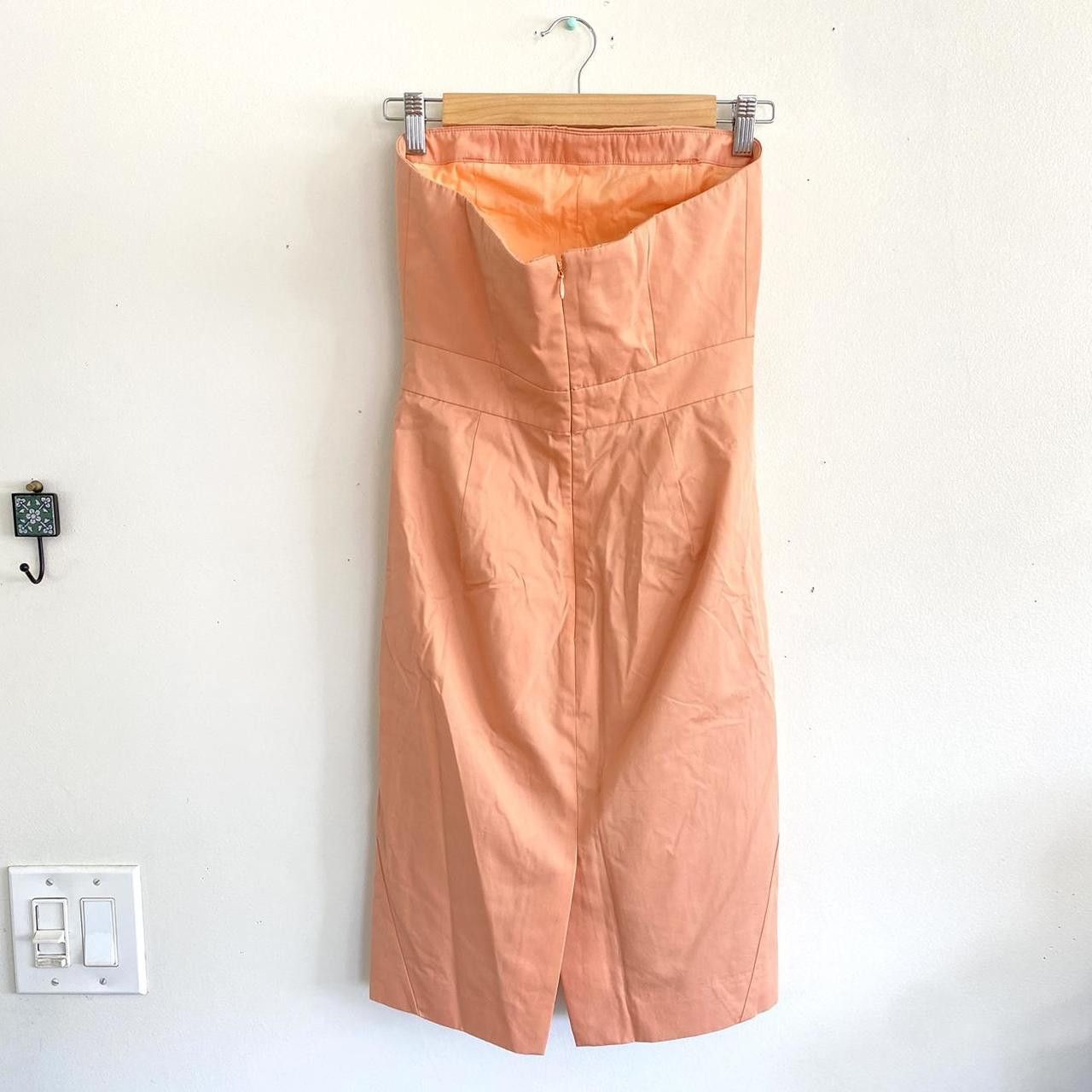 J.Crew J.CREW CORAL PINK ORANGE WOMENS MIDI STRAPLESS DRESS 0 Size XS / US 0-2 / IT 36-38 - 6 Thumbnail