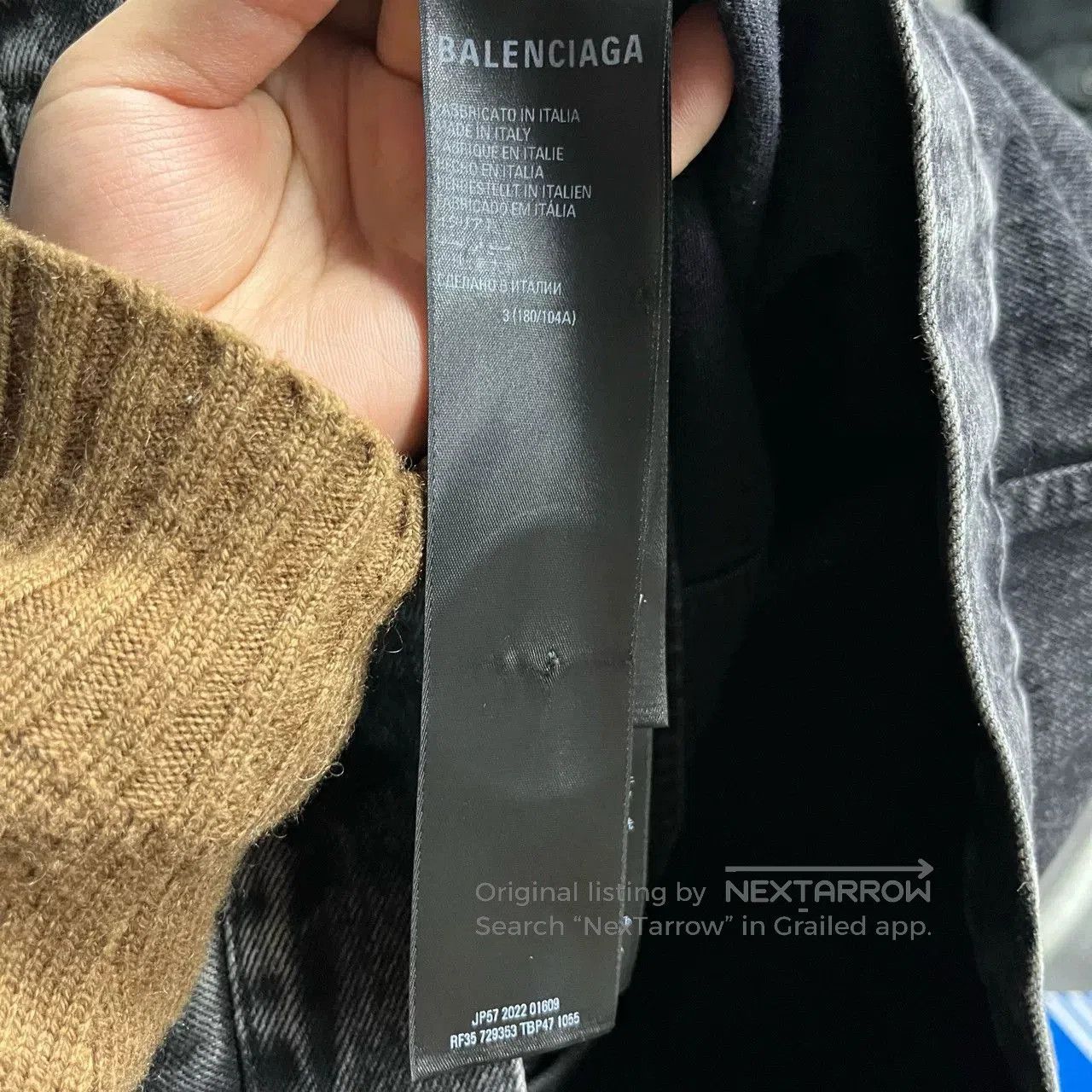 Balenciaga Balenciaga Black Gray Diamond Logo Denim Jacket. Size US L / EU 52-54 / 3 - 4 Thumbnail
