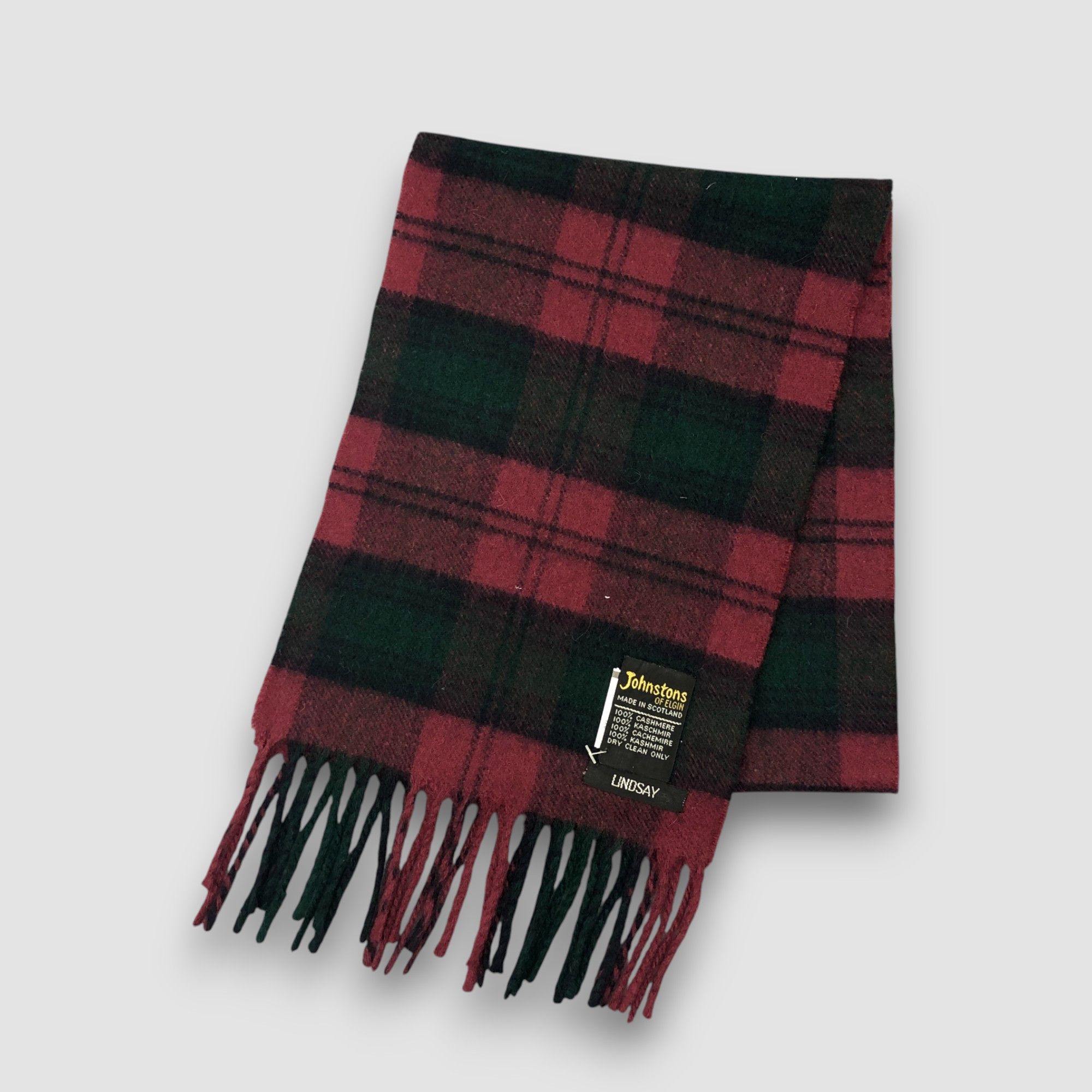 Johnstons Of Elgin Vintage Johnstons Scarf Muffler Wool Plaid Winter Scarves Size ONE SIZE - 2 Thumbnail