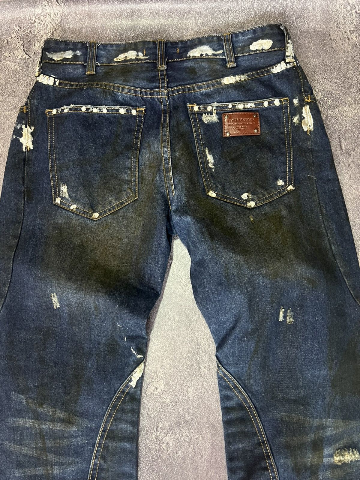 Dolce & Gabbana Dolce & Gabbana Archive Distressed Painted Zipper Denim Size US 30 / EU 46 - 7 Thumbnail