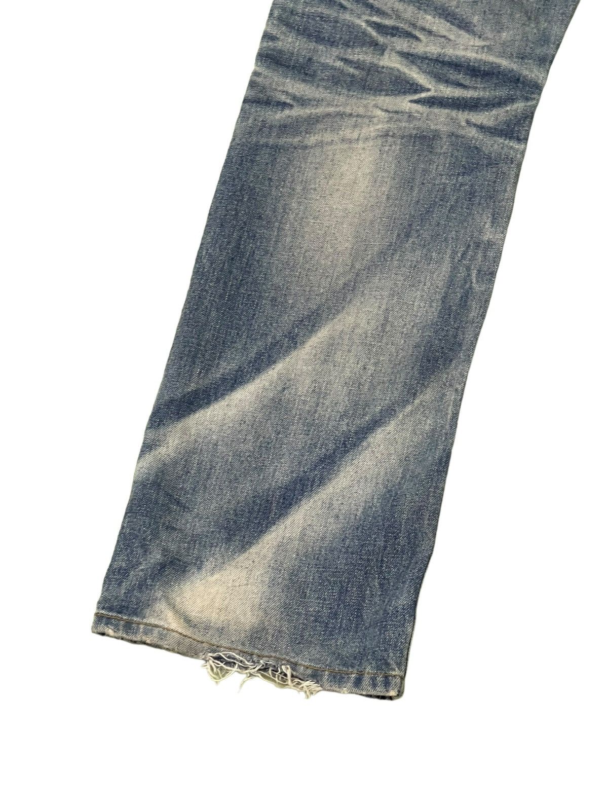 Japanese Brand Slim Jeans Improves Faded Distress Denim 8🟦7 Size US 35 - 15 Thumbnail