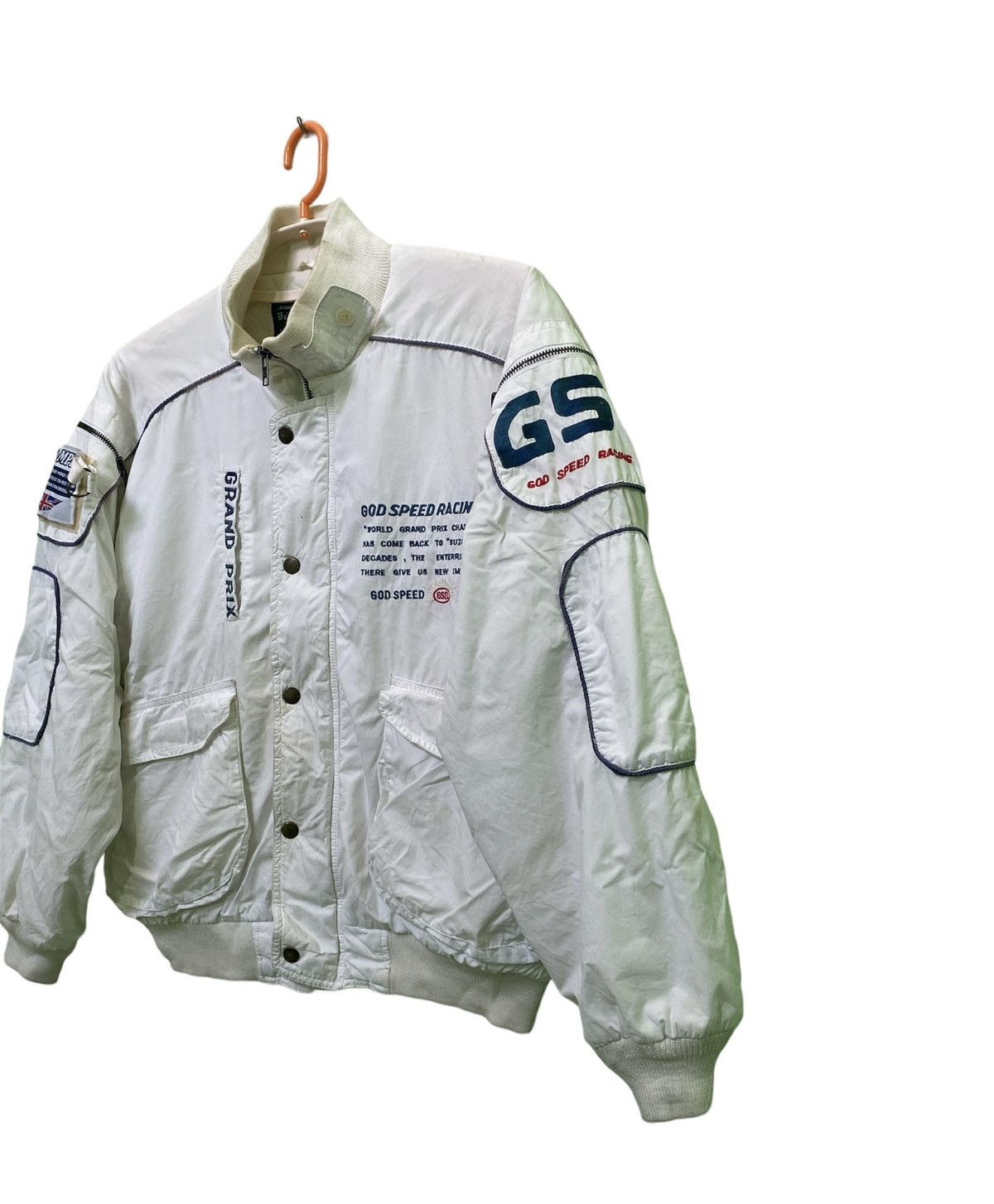 Godspeed Vintage British Godspeed Racing team Bomber Jacket Size US XL / EU 56 / 4 - 2 Thumbnail