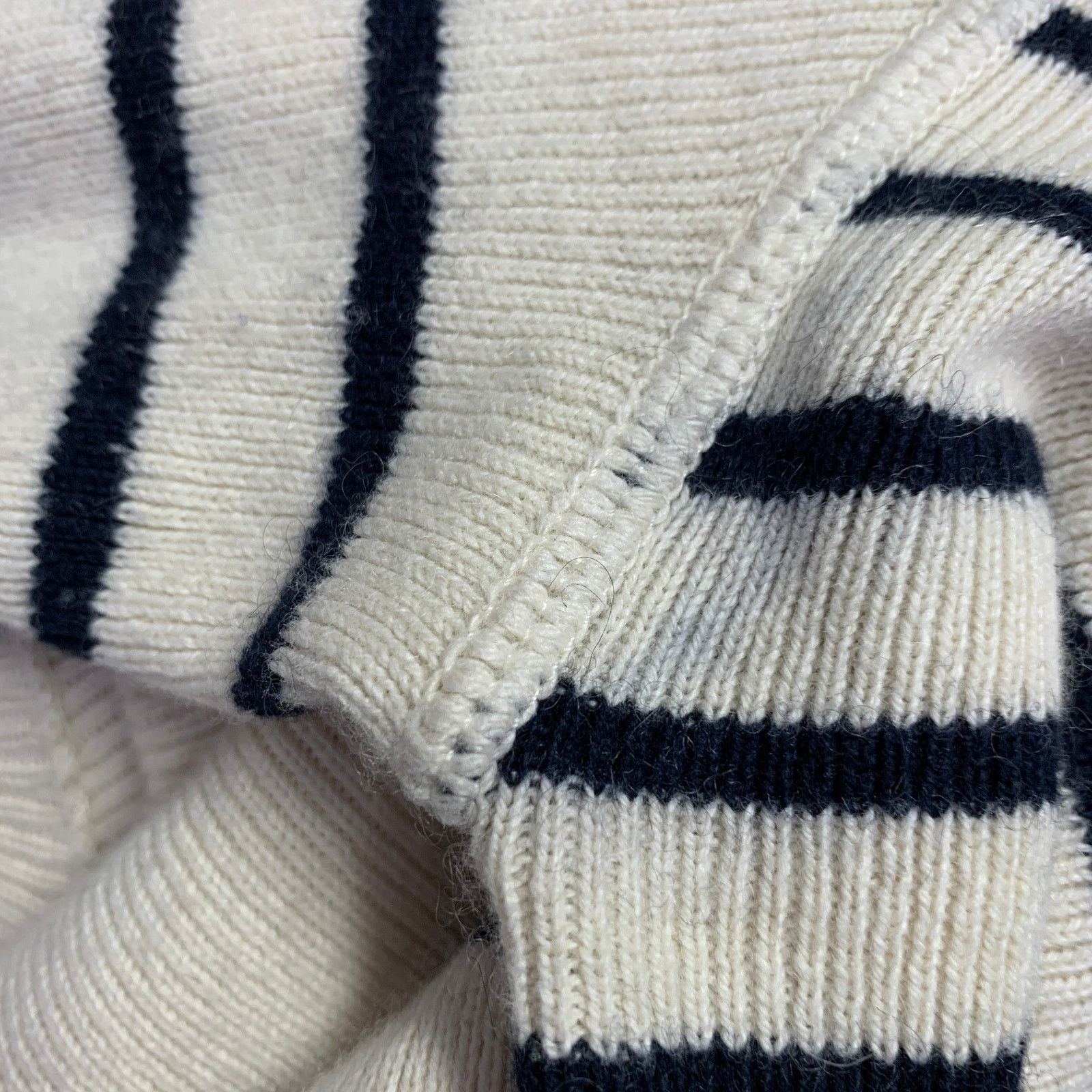 Polo Ralph Lauren Size L Cream Black Stripe Cotton Cashmere Pullover Size US L / EU 52-54 / 3 - 7 Thumbnail