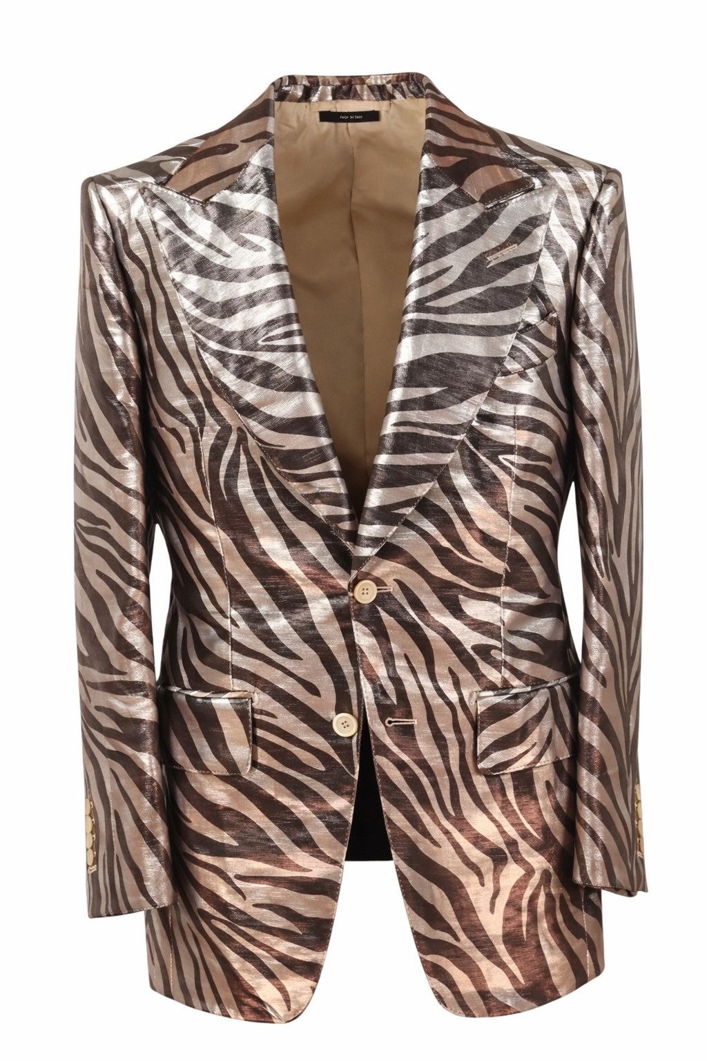 Tom Ford Tom Ford Atticus Zebra Blazer Gold & Black – Made in Italy Size 46R - 4 Thumbnail