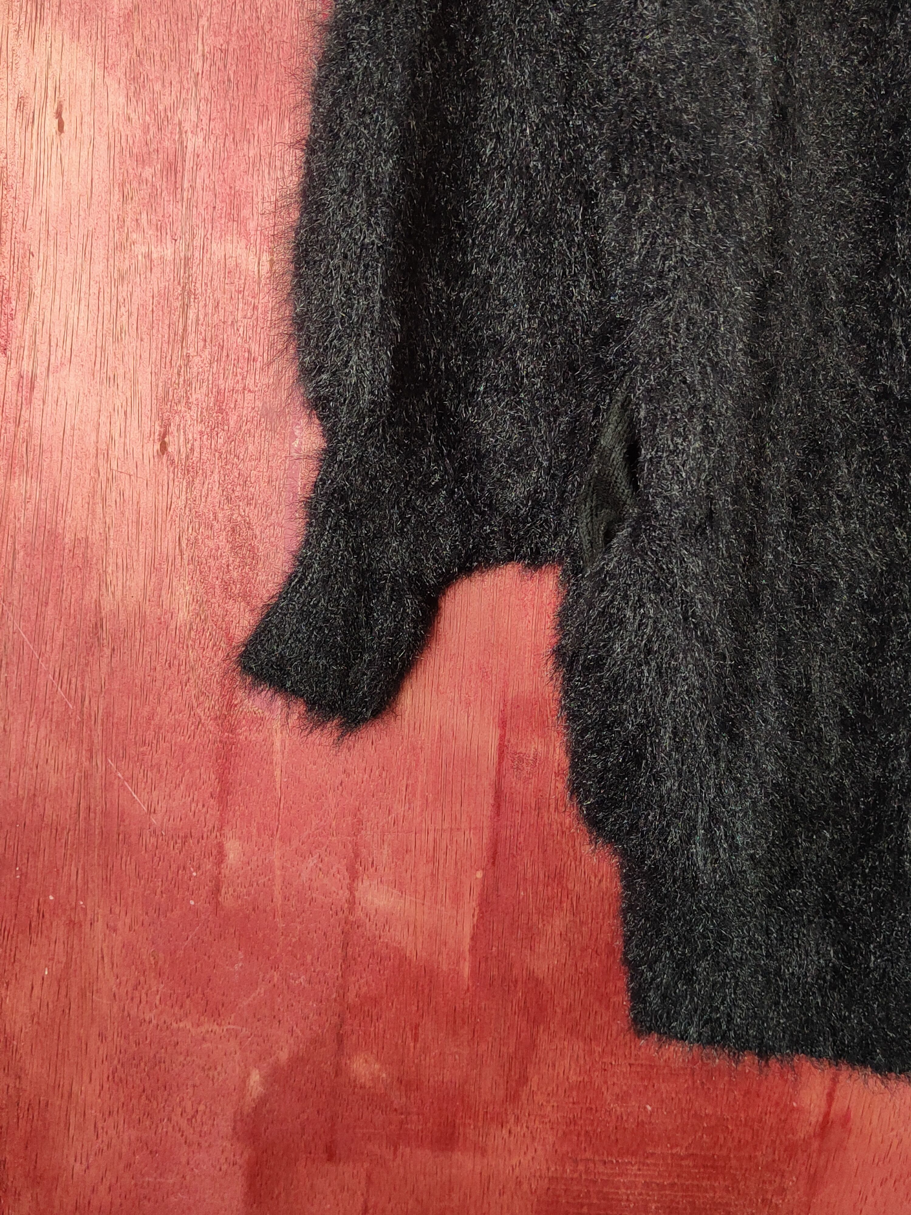 Japanese Brand GU Black Shag Shaggy Fur Mohair Knitwear Cardigan #S1902 Size M / US 6-8 / IT 42-44 - 4 Thumbnail