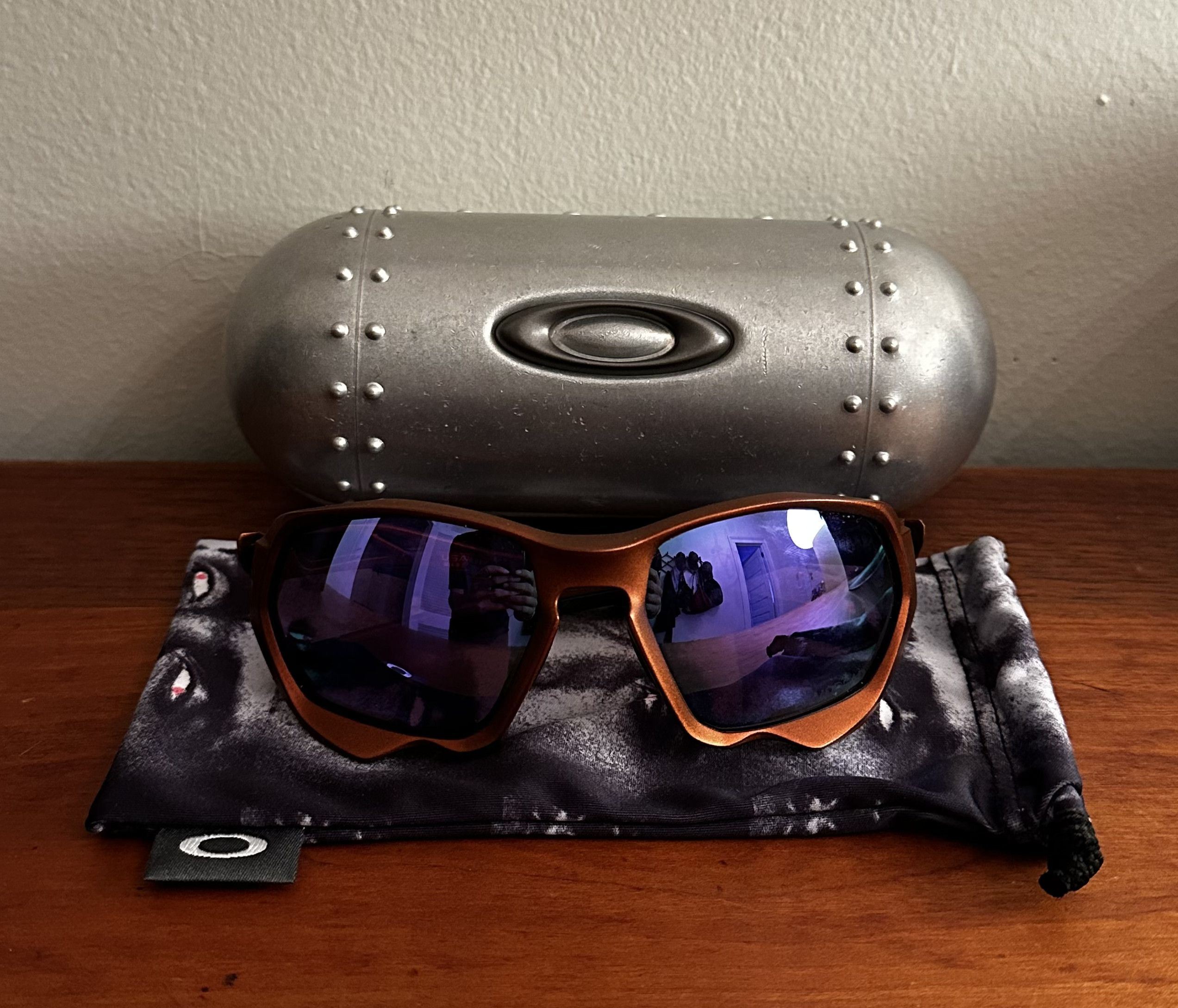 Brain Dead BRAIN DEAD OAKLEY PLAZMA SUNGLASSES RED ORANGE | Grailed