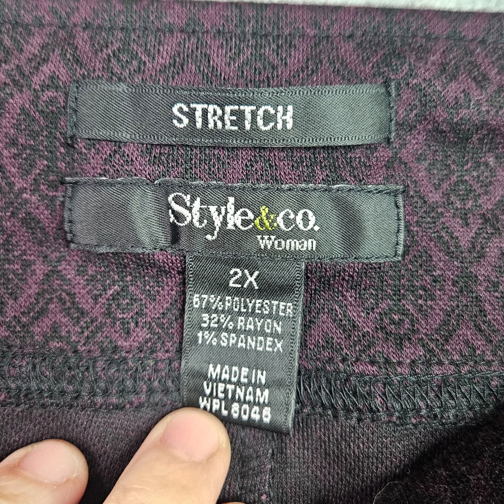Vintage Style & Co Women Burgundy Stretch Skirt Plus Size 2X NEW A-Line Short Skirt Womens Plus 2X Burgundy Red Polyester Rayon Spandex All Seasons Size 40" / US 18 - 3 Thumbnail