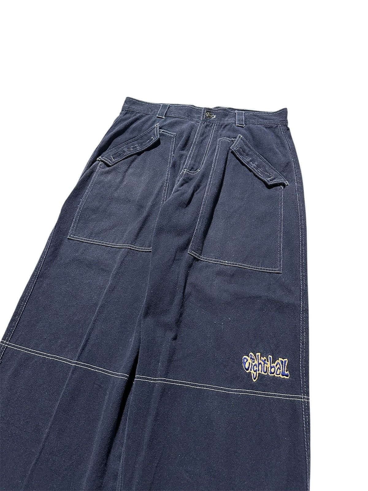 JNCO Eight Ball Embroidered Baggy Jeans Big Pocket Y2K Lgb Goa Size US 34 / EU 50 - 2 Thumbnail