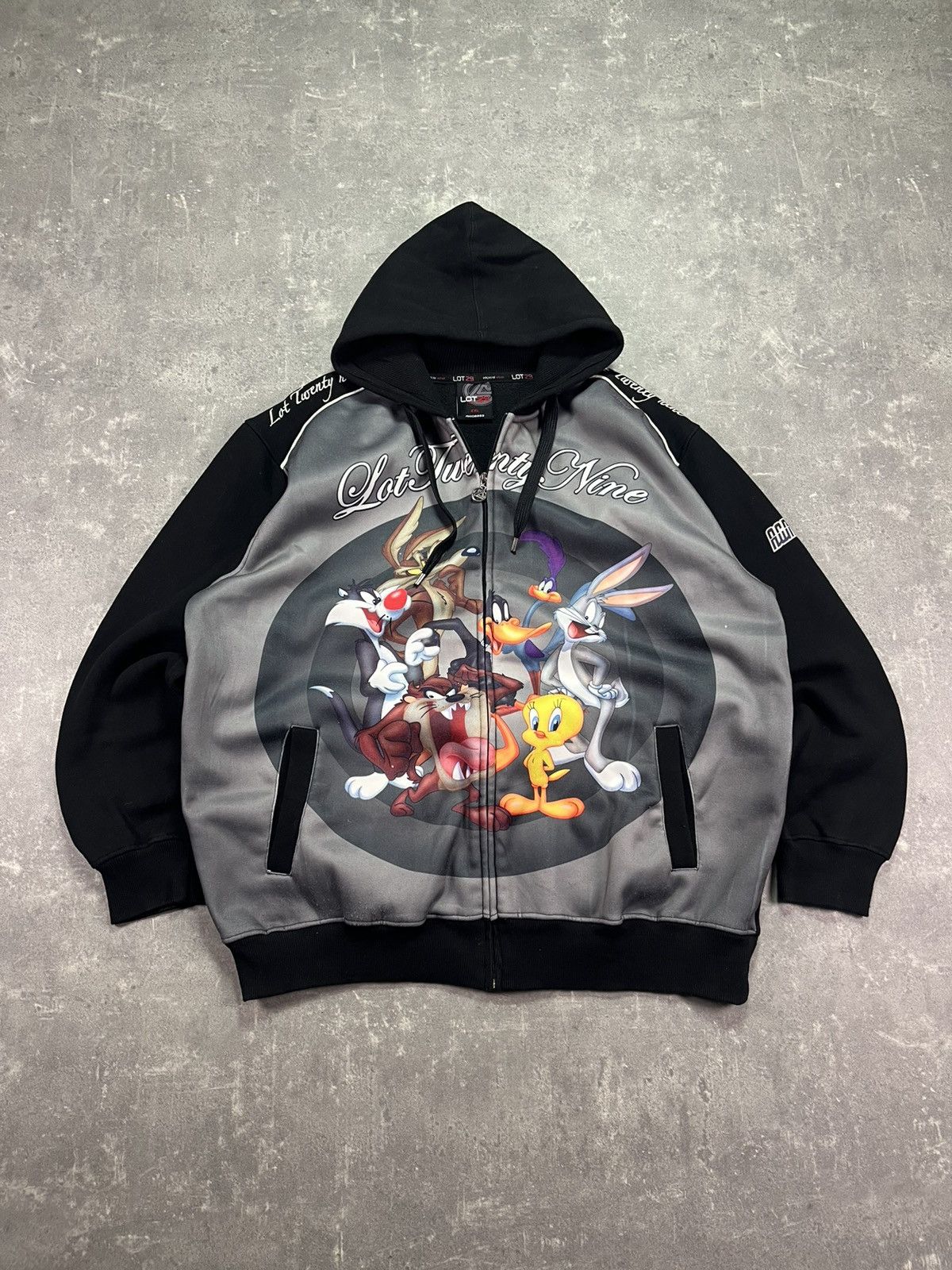 Warner Bros Lot29 Looney Tunes Big Logo Baggy Zip Hoodie XXL Y2K Vintage Size US XXL / EU 58 / 5 - 1 Thumbnail