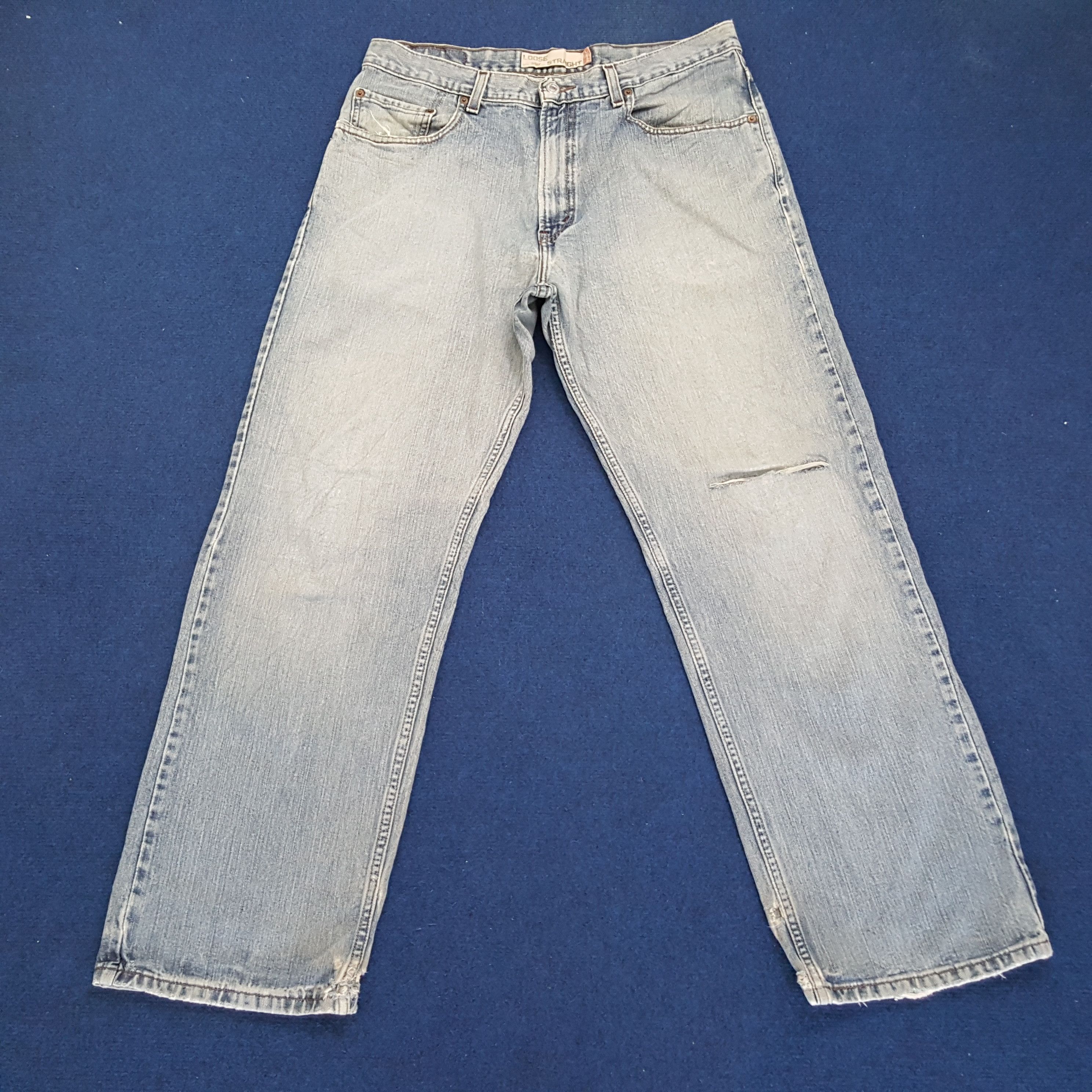 Levi's × Vintage Vintage Levi's 569 Loose Straight Distressed Jeans Size US 34 / EU 50 - 3 Thumbnail