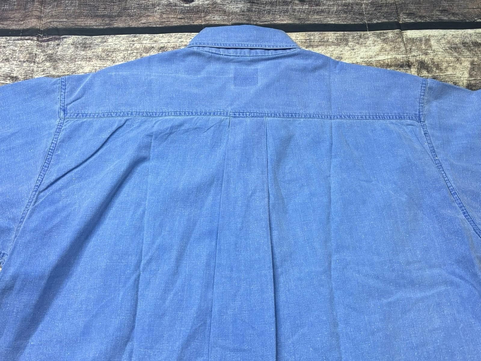 Saks Fifth Avenue 90s Saks Fifth Avenue Real Clothes Shirt Men XL Denim Poplin Size US XL / EU 56 / 4 - 6 Thumbnail
