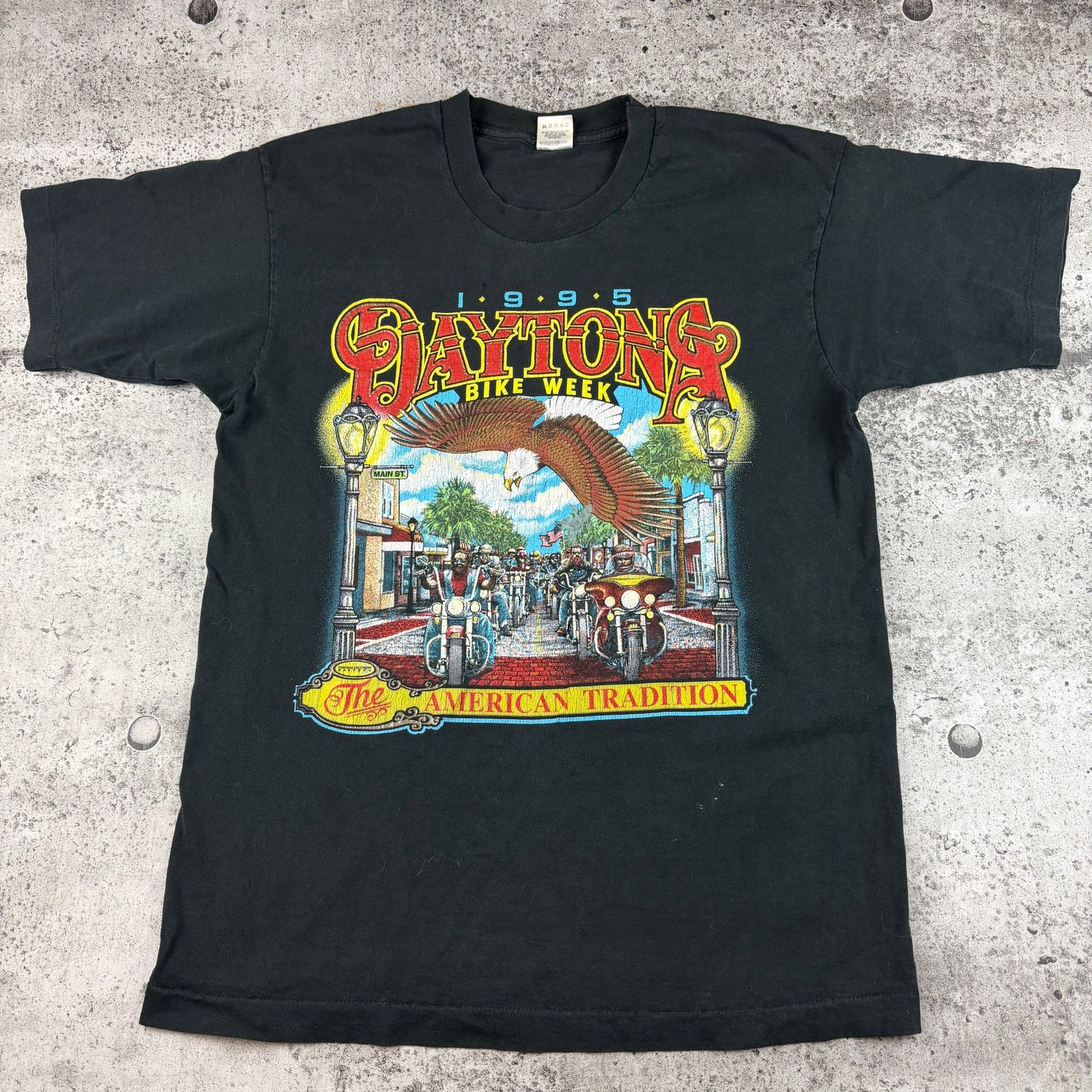 Fruit Of The Loom Vintage Dayton Bike Week 1995 Size Large 90s Biker Shirt Size US L / EU 52-54 / 3 - 1 Thumbnail