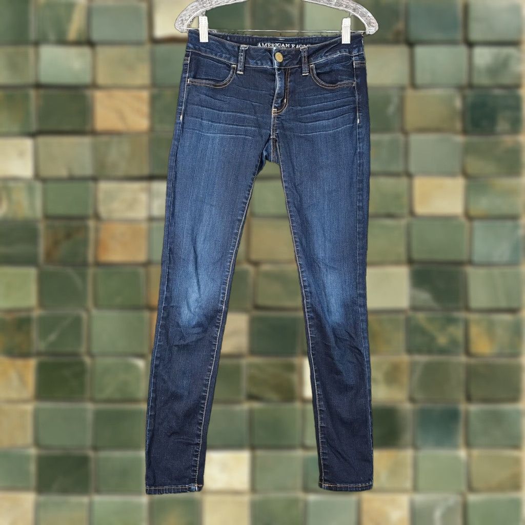 American Eagle Outfitters VINTAGE American Eagle Womens Jeans Jegging Size 2 Blue Super Stretch Women's Size 26" / US 2 / IT 38 - 1 Thumbnail