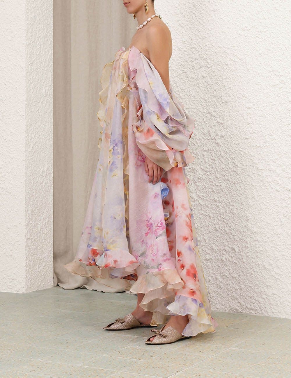 Zimmermann o1w1db10925 Crush Strapless Ruffle Dress in Multicolor Size M / US 6-8 / IT 42-44 - 3 Thumbnail