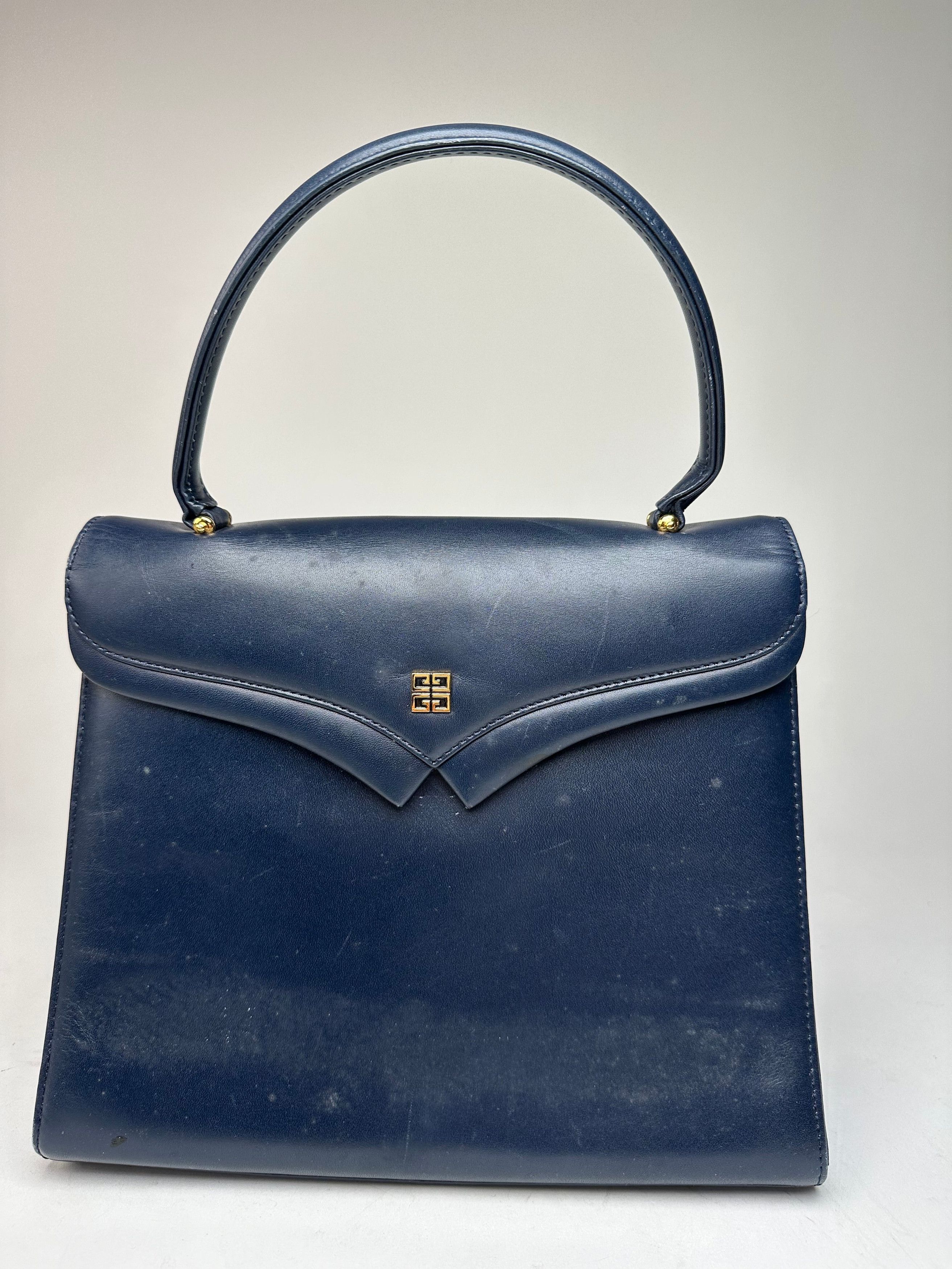 Givenchy Vintage Leather Handbag Navy Size ONE SIZE - 1 Thumbnail