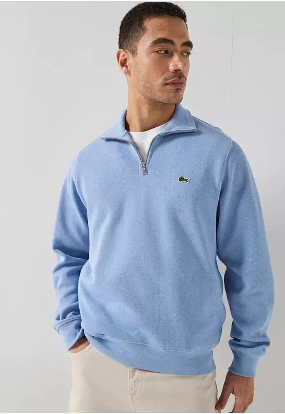 Lacoste Lacoste Sweater Men 1/4 Zip Blue Knit L Sweatshirt Luxury Size US L / EU 52-54 / 3 - 2 Thumbnail