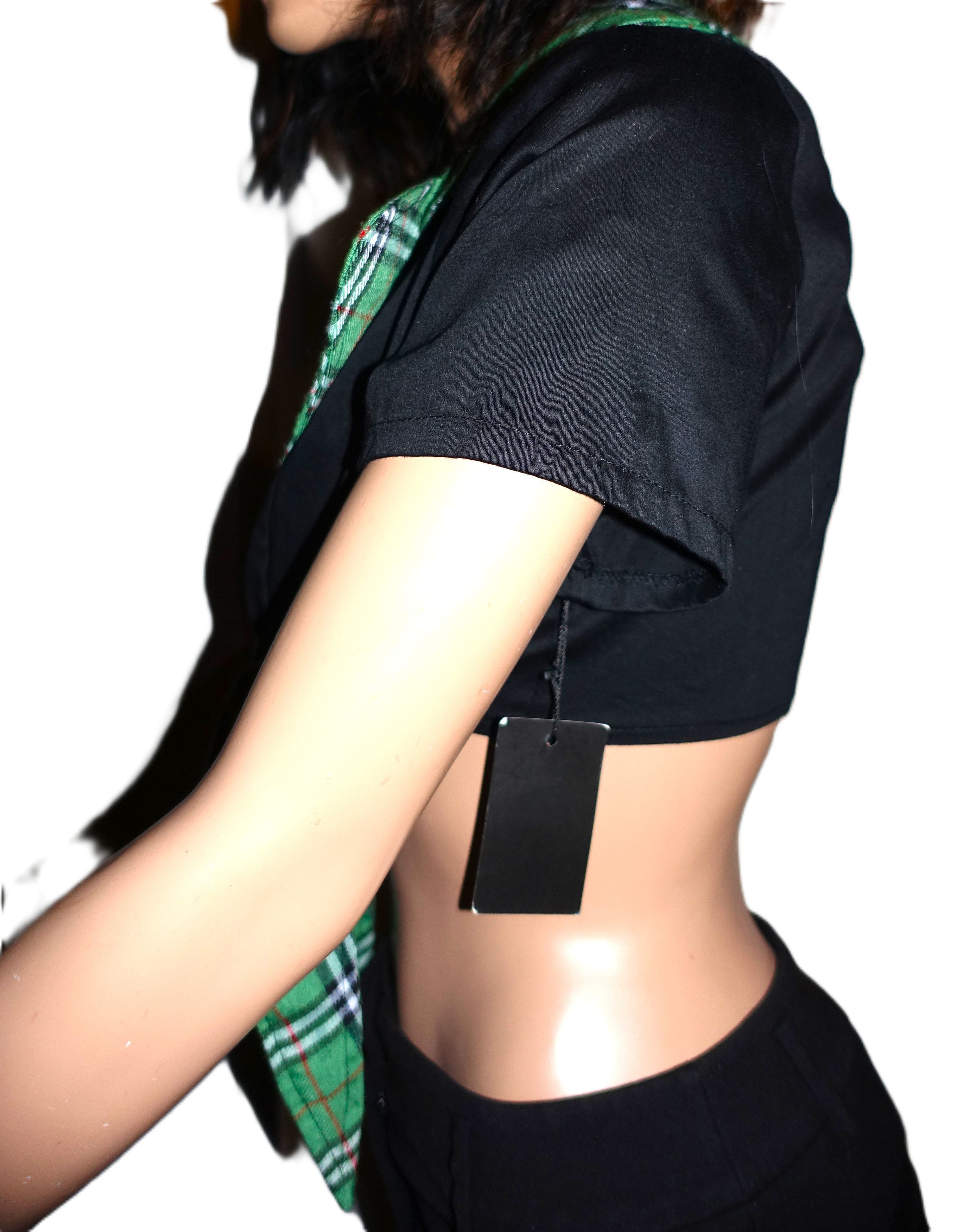 Other Bedroom Stories Green Black Plaid Cropped Top M NWT Size M / US 6-8 / IT 42-44 - 4 Thumbnail