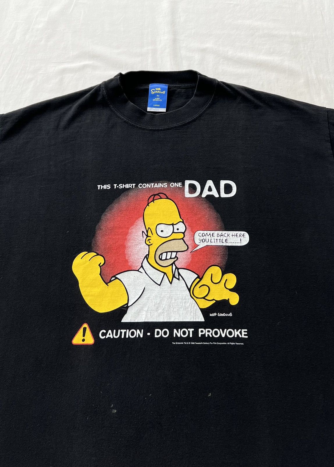 Cartoon Network Vintage 1998 The Simpsons Angry Homer Cartoon Black T-shirt Size US L / EU 52-54 / 3 - 3 Thumbnail