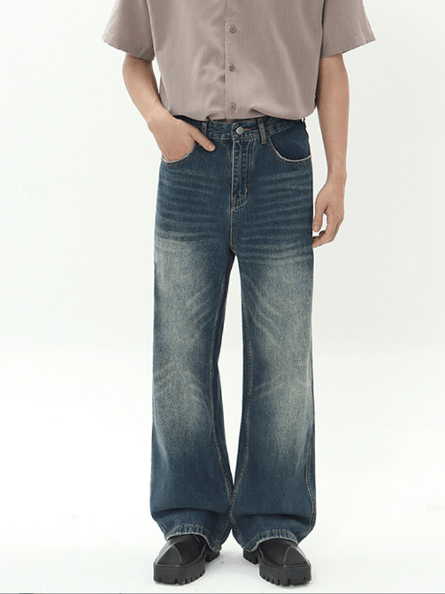 Japanese Brand × Jean American retro loose wide-leg versatile distressed jeans Size US 32 / EU 48 - 1 Thumbnail