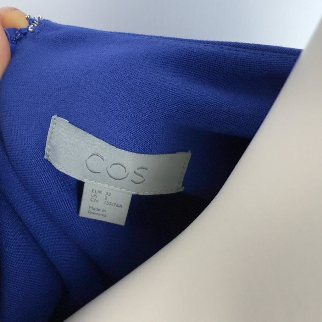 Cos COS Minimalist Bright Blue Shift Contemporary Dress Size 2 Size XS / US 0-2 / IT 36-38 - 5 Thumbnail