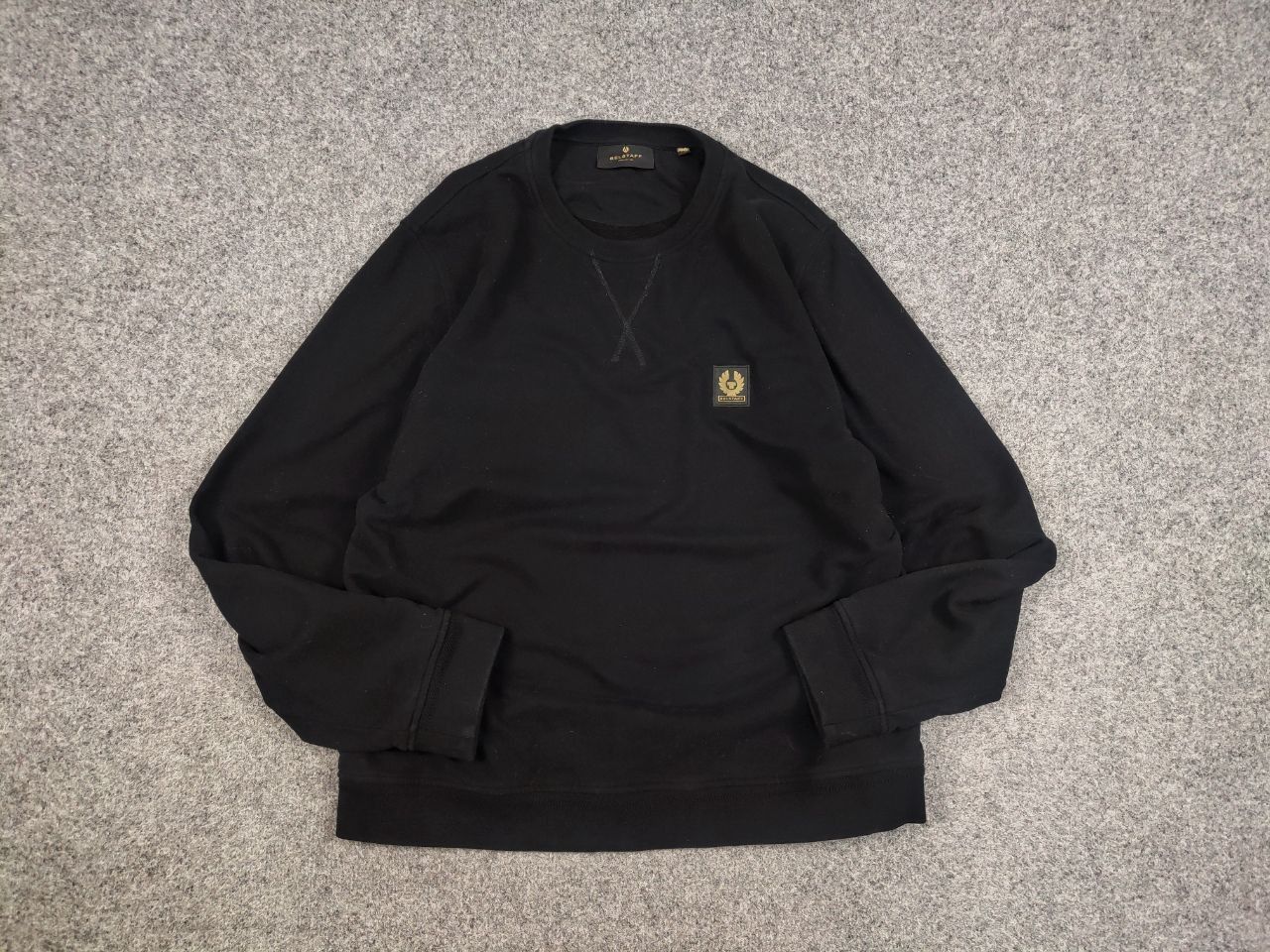 Belstaff Belstaff Patch Logo Black Classic Crew Chek Sweatshirt Size US XL / EU 56 / 4 - 7 Thumbnail