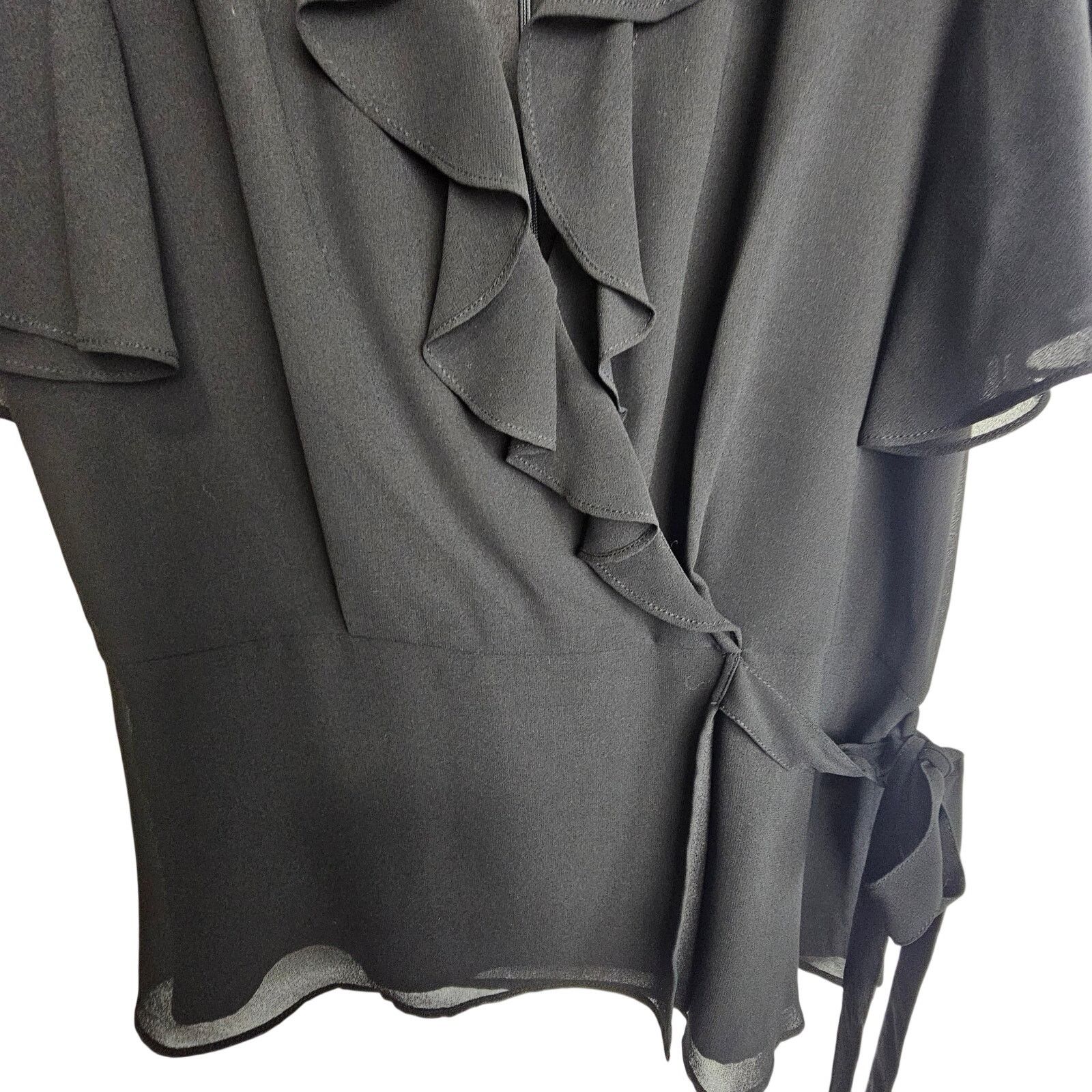Calvin Klein Calvin Klein Womens Ruffle Surplice Blouse Classic Size L Size L / US 10 / IT 46 - 3 Thumbnail