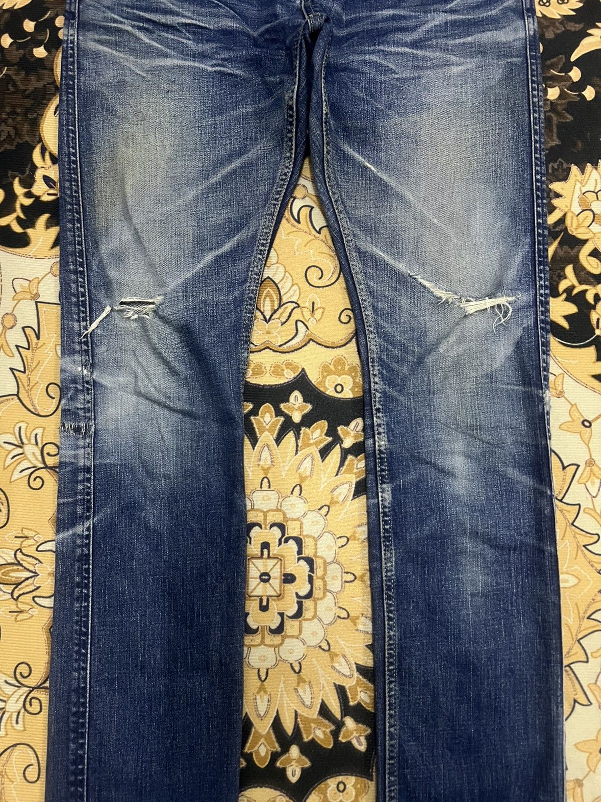 Japanese Brand × Robert Geller THRASHED🔥ROBERT GALLER RIPPED DENIM PANT Size US 30 / EU 46 - 5 Thumbnail