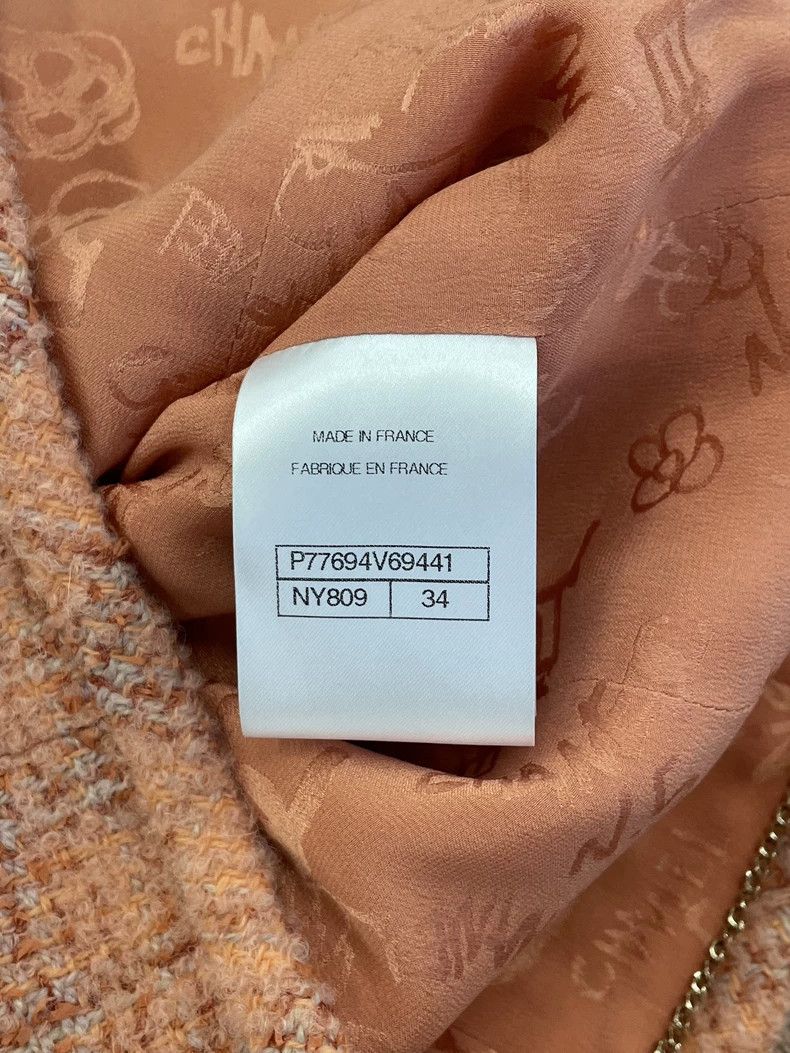 Chanel Chanel 24A Manchester orange tweed plaid jacket Size XXS / US 00 / IT 34 - 6 Thumbnail