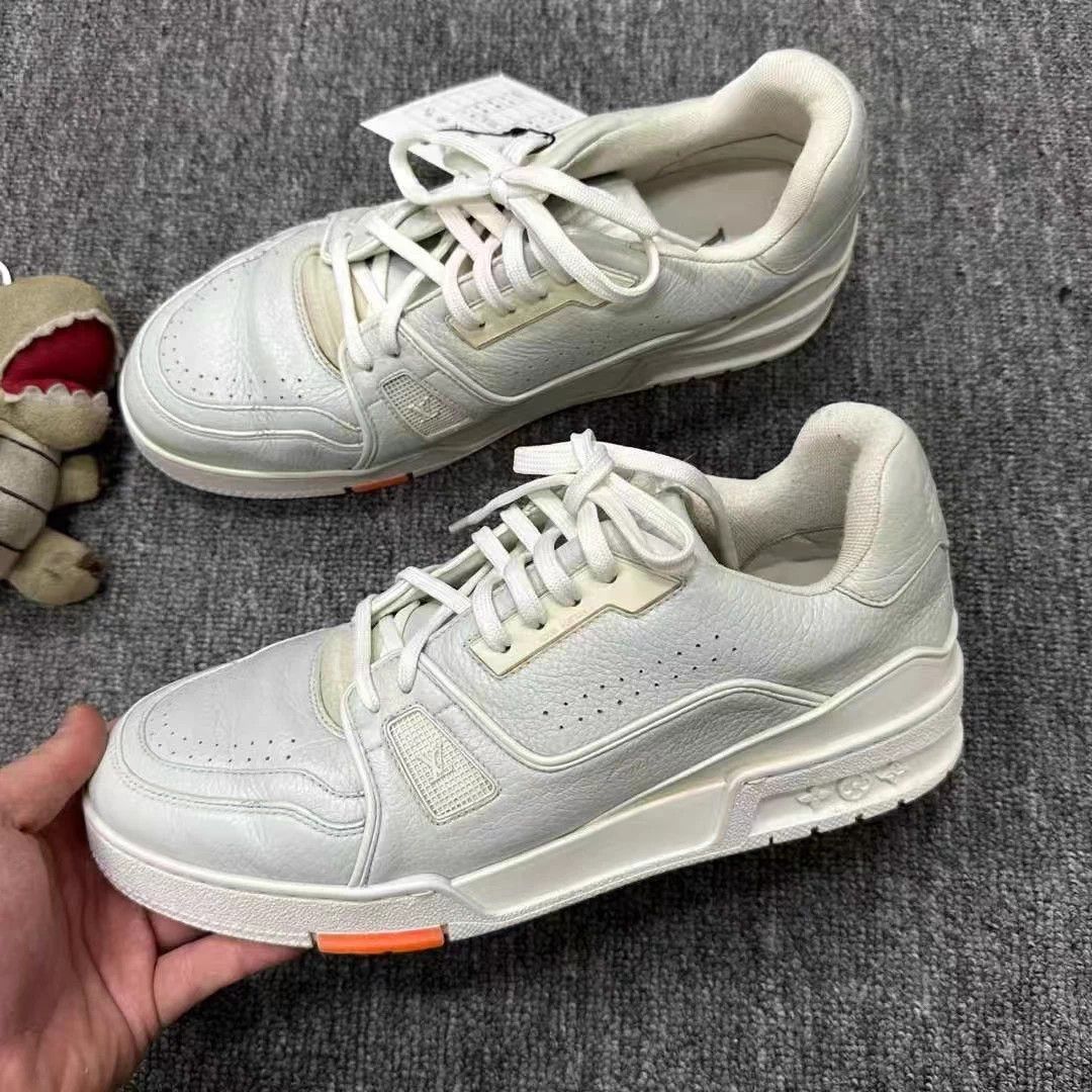 Louis Vuitton lv men's white orange trainer 41.5 95 New Size US 8.5 / EU 41-42 - 2 Thumbnail