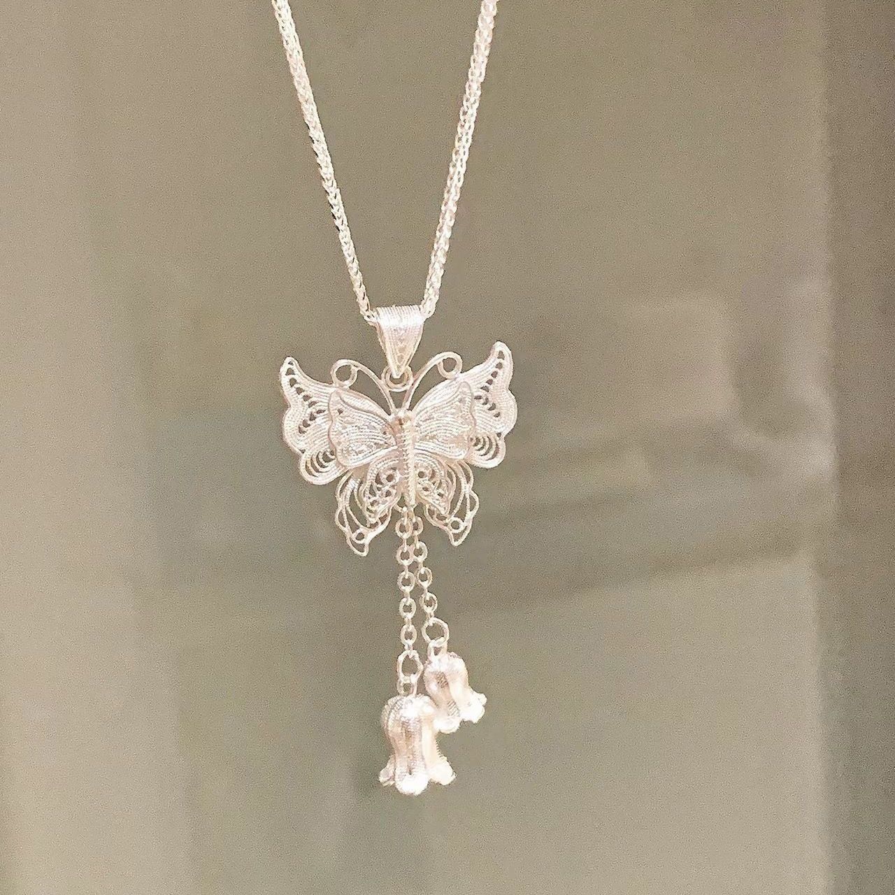 Other Whispering Butterfly · Silver Necklace Size ONE SIZE - 4 Thumbnail