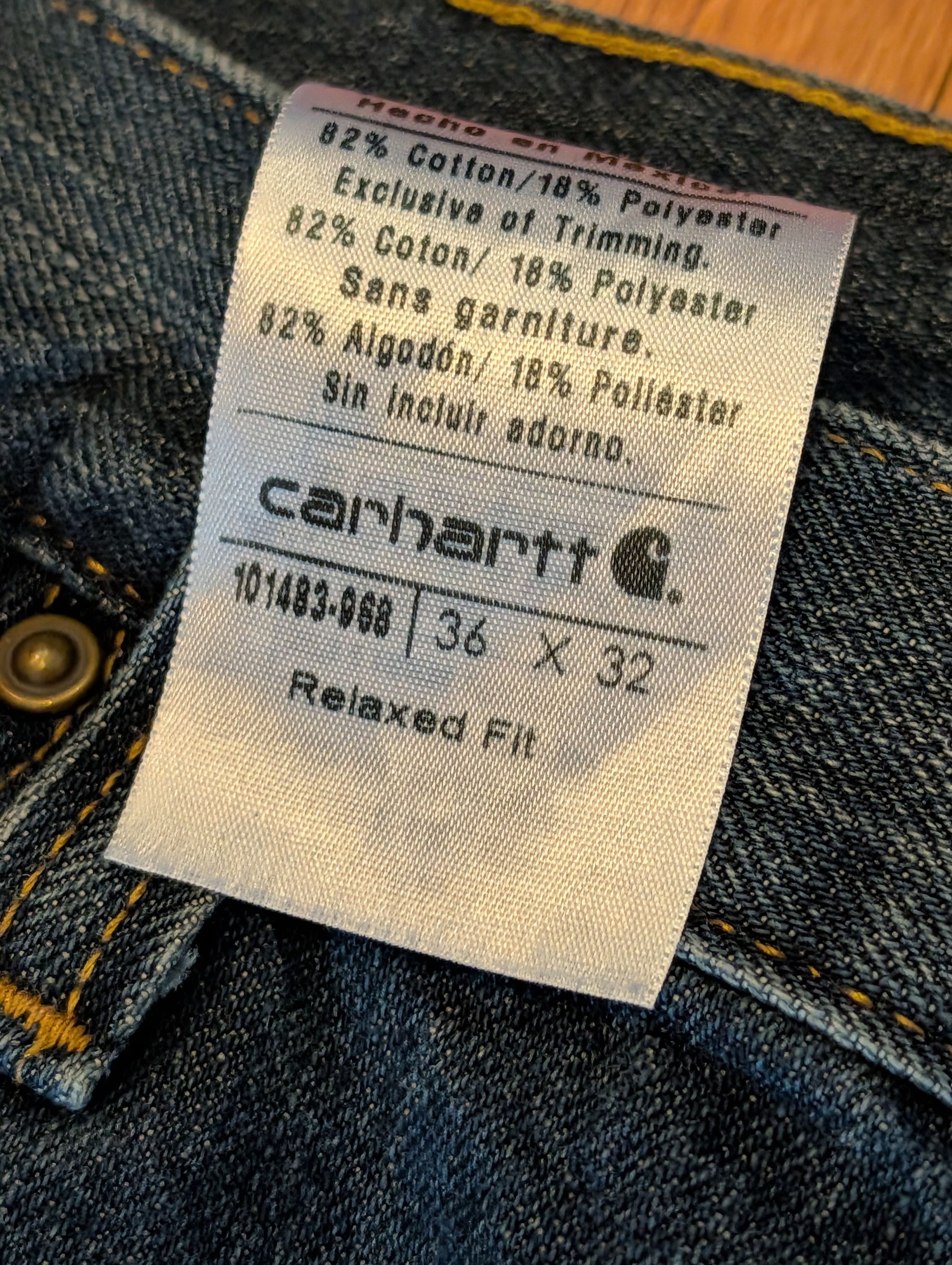 Carhartt Carhartt Blue Jeans Mens 36x32 Relaxed Workwear 101483-968 Size US 36 / EU 52 - 4 Thumbnail