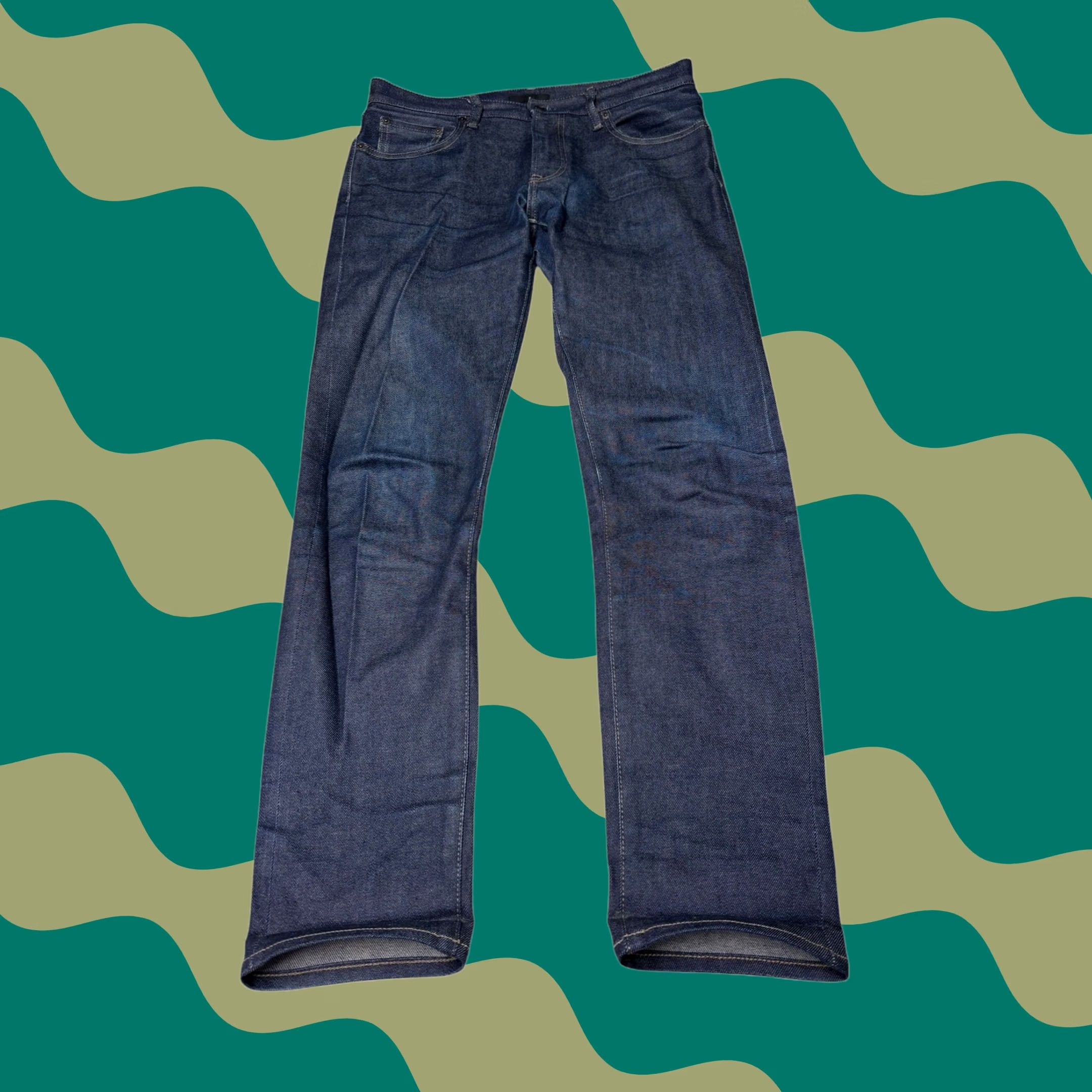 Uniqlo Uniqlo Jeans Indigo Dark Wash Selvedge Slim Fit 31x32 Mens Size US 31 - 1 Thumbnail