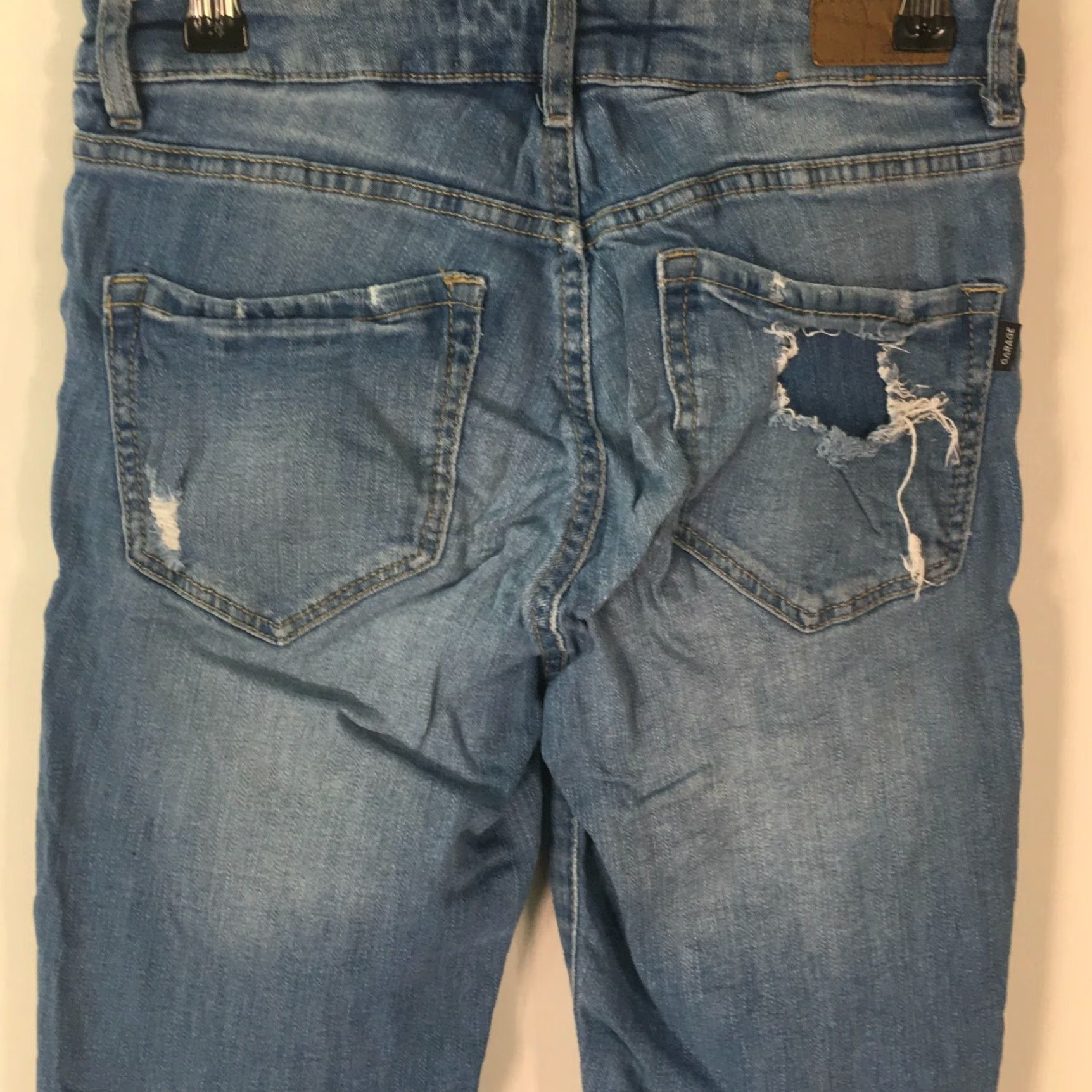 Garage Garage Jeans Skinny Distressed Blue Denim Ultra Low Rise 26x26 Juniors 1 Womens Size 25" / US 0 / IT 36 - 4 Thumbnail