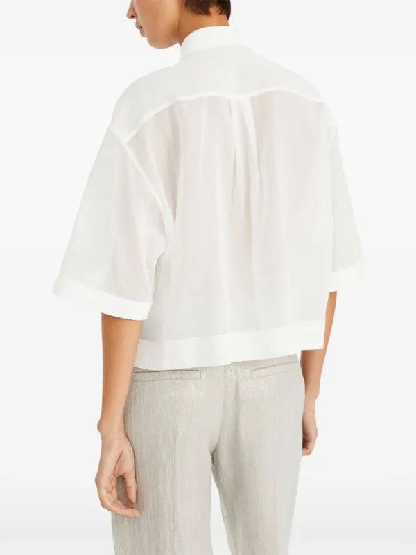 Brunello Cucinelli o1la1rc1a0425 Blouse in White Size S / US 4 / IT 40 - 2 Thumbnail