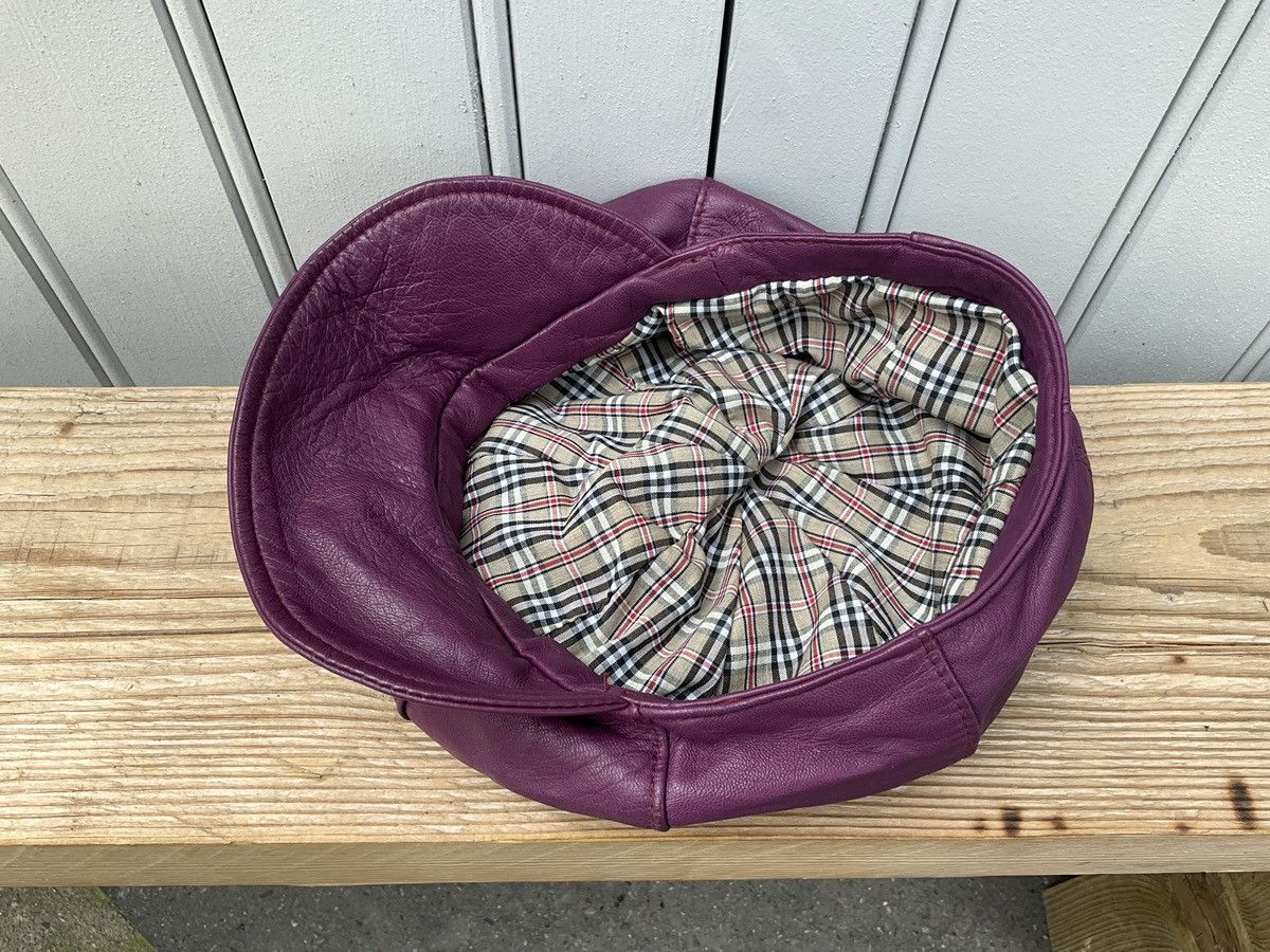 Vintage Vintage 90's purple leather cap Size ONE SIZE - 7 Thumbnail