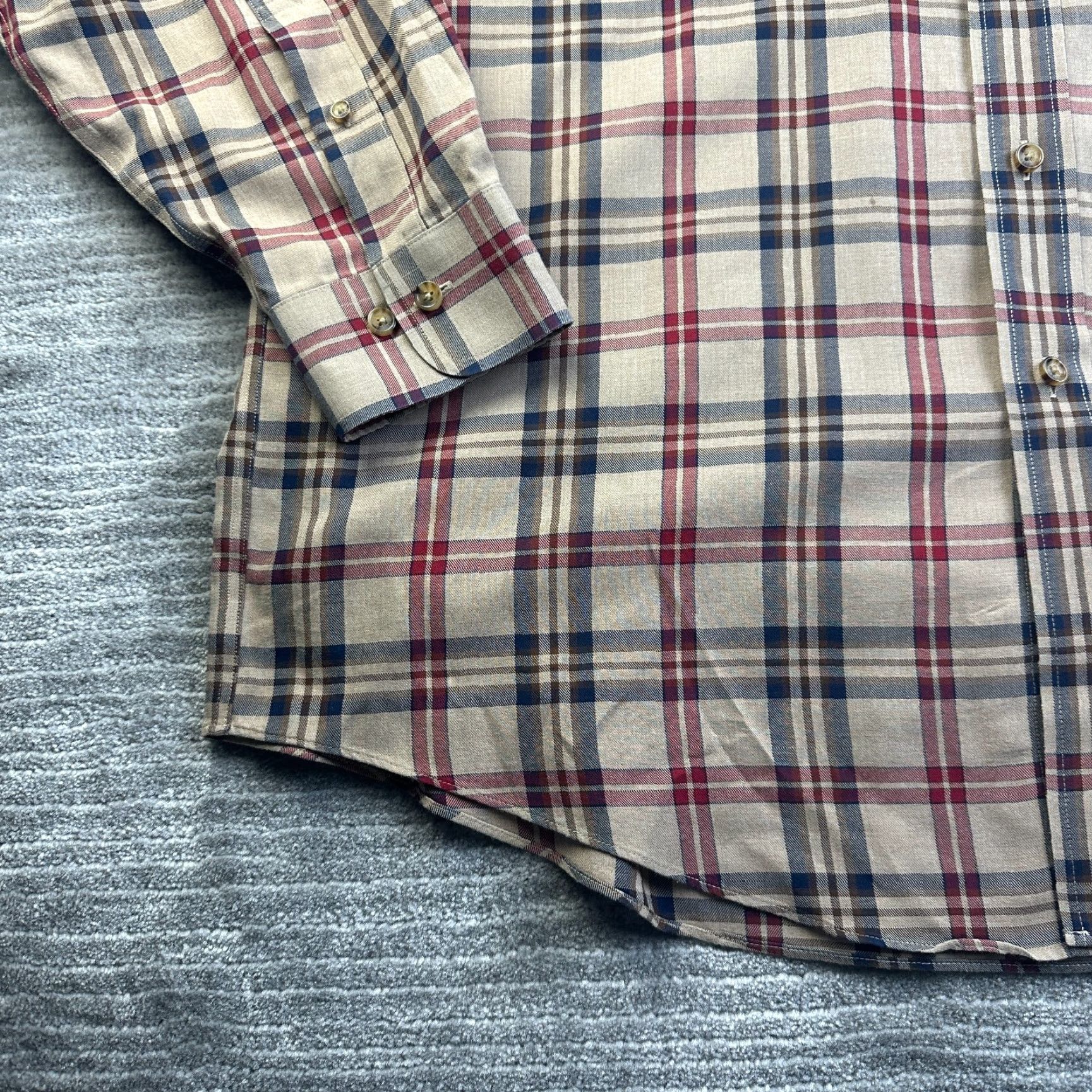 Brooks Brothers Brooks Brothers Shirt Mens Large Beige Nova Check Button Up Windowpane Madison Size US L / EU 52-54 / 3 - 4 Thumbnail