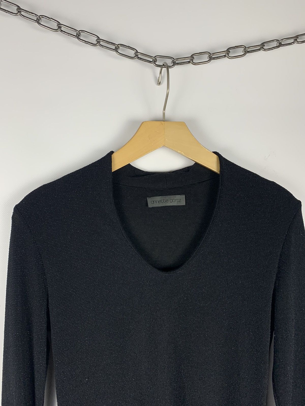 Annette Gortz Anette Gortz Long Sleeve T-Shirt Top Black Size S Y2K Size S / US 4 / IT 40 - 2 Thumbnail