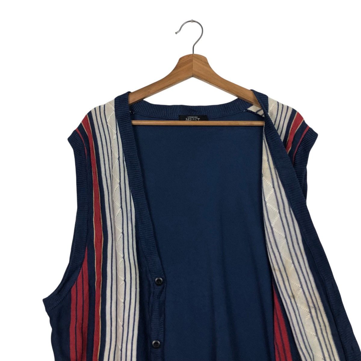 Japanese Brand Vintage Knit Sweater Tank Top Stripe Lindbergh Issey Miyake Size US L / EU 52-54 / 3 - 14 Thumbnail