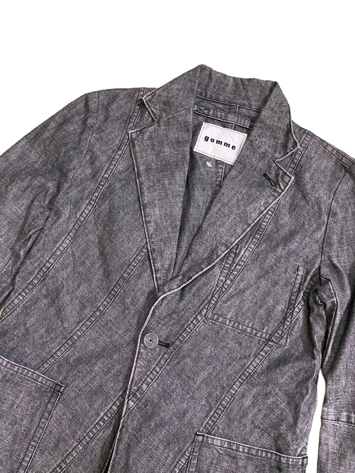 Comme des Garcons 💥Vintage Gomme Patchwork Black Denim Jacket Size S / US 4 / IT 40 - 3 Thumbnail