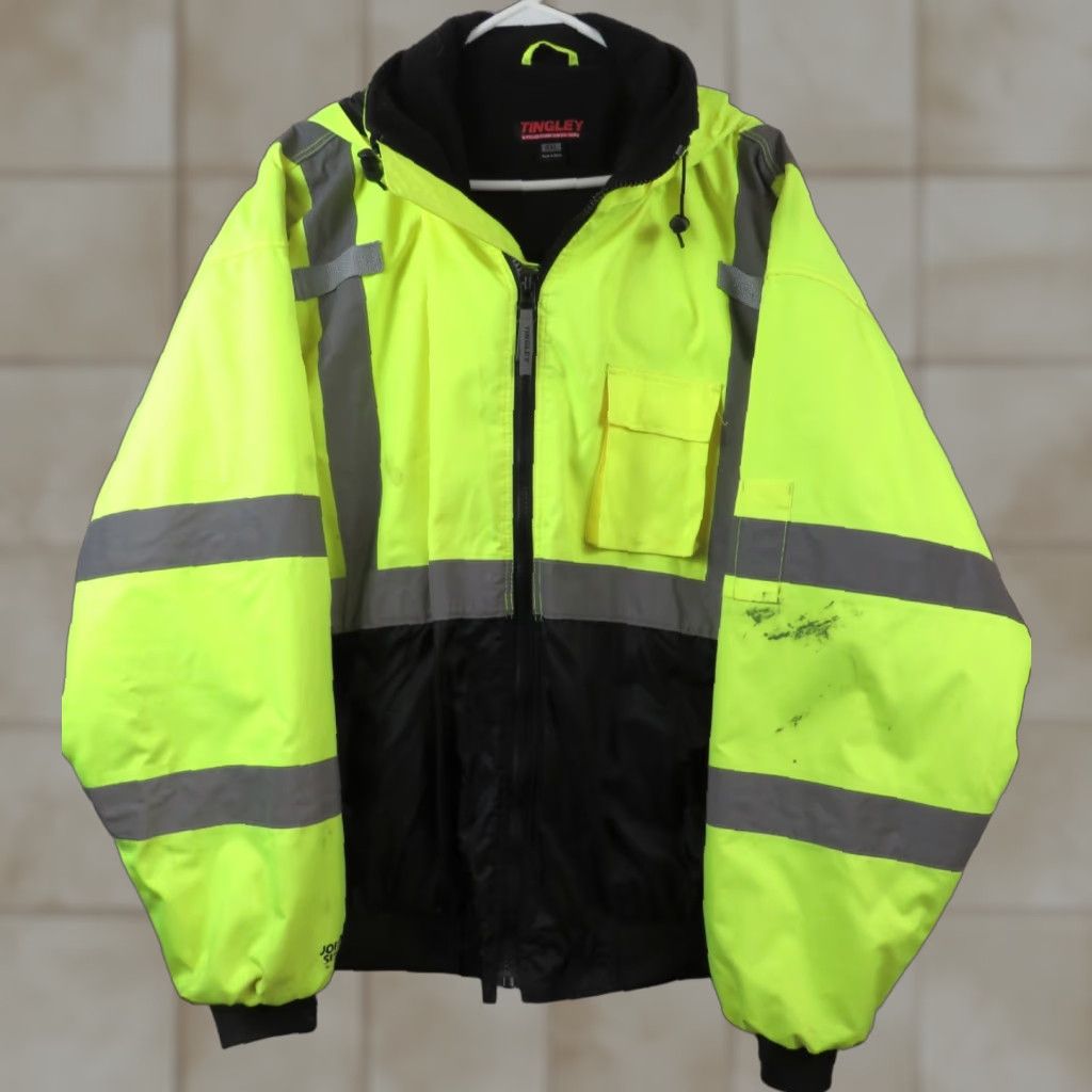 Vintage VINTAGE Reflective Bomber II Jacket 4XL Hi-Vis WaterProof ANSI Green Mens Flight Coat Size US XXL / EU 58 / 5 - 1 Thumbnail