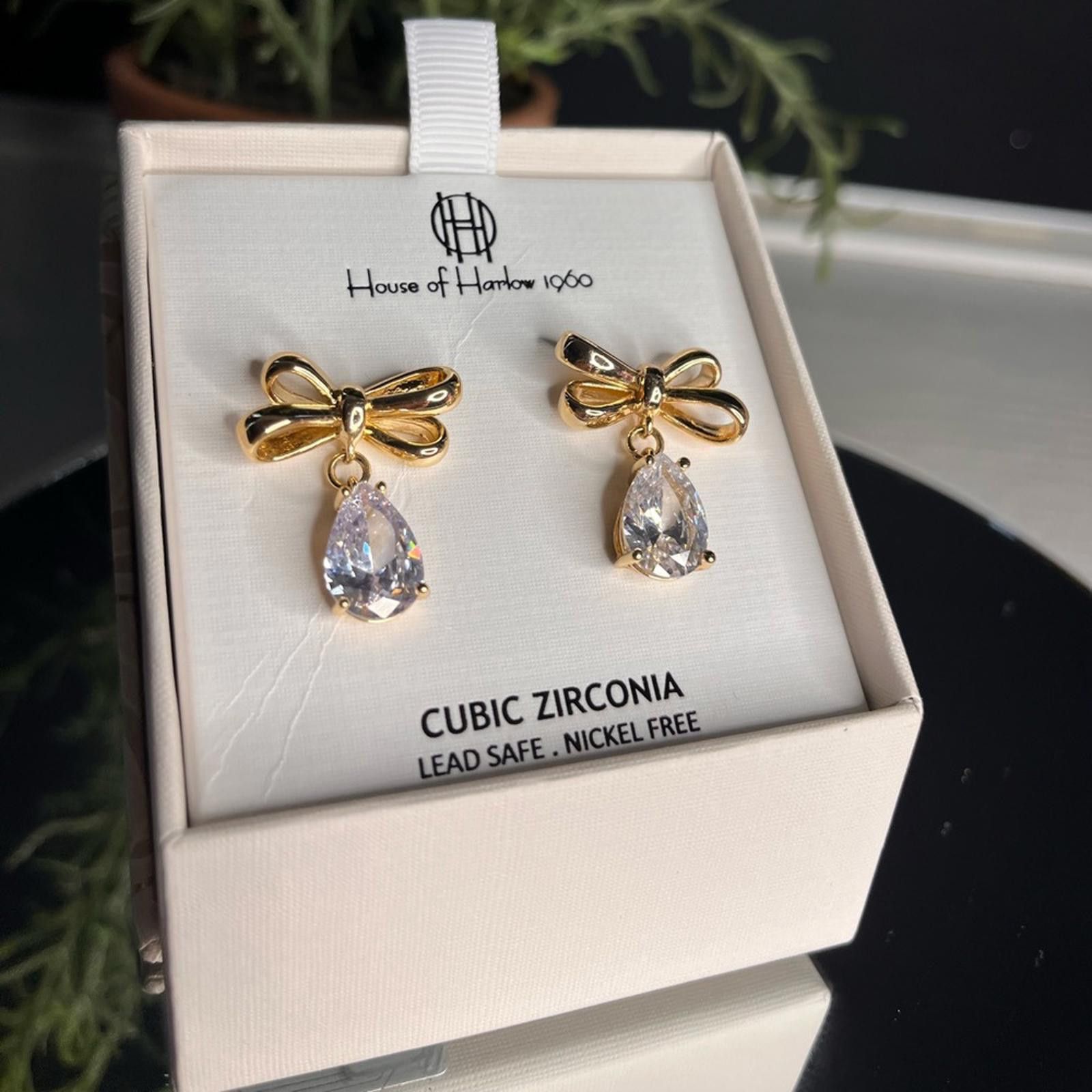 Designer House of Harlow 1960 Gold Bow Earrings Size ONE SIZE - 3 Thumbnail