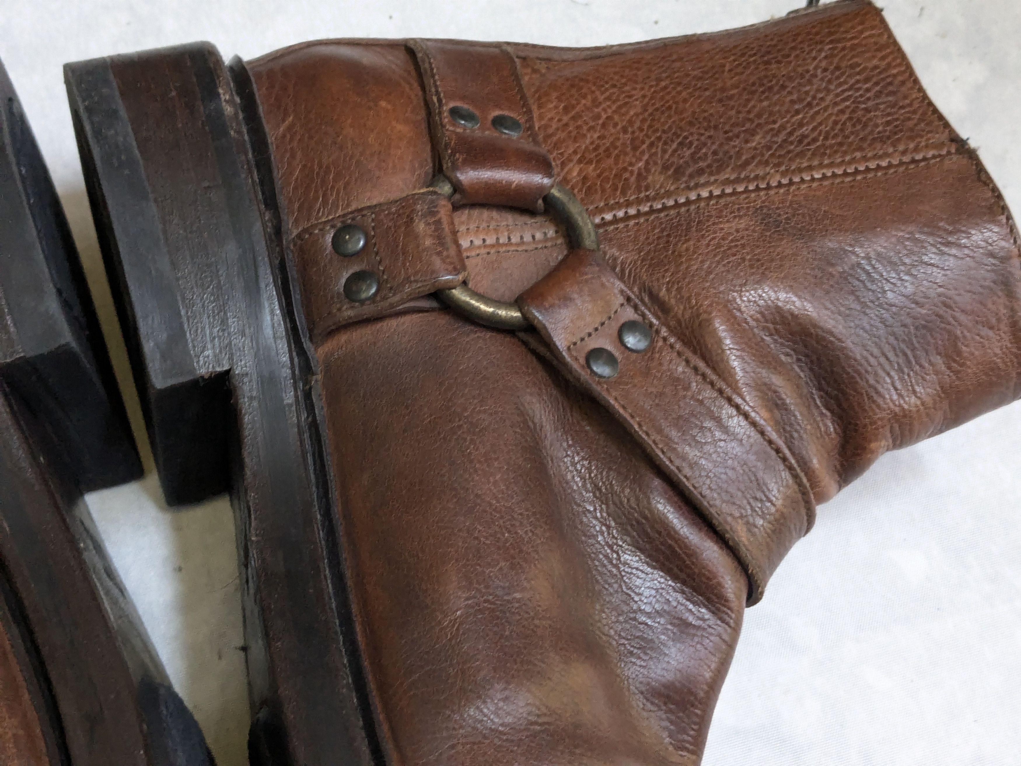 Frye Frye Harness Brown Leather 9 D Leather Buckle Punk Size US 9.5 / EU 42-43 - 13 Thumbnail