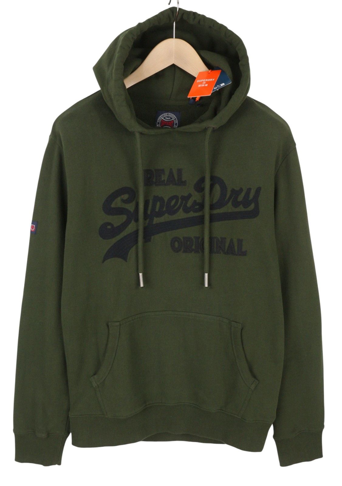 Superdry EMBROIDERED VL M Green Logo Kangaroo Hoodie 87130 Size US M / EU 48-50 / 2 - 2 Thumbnail