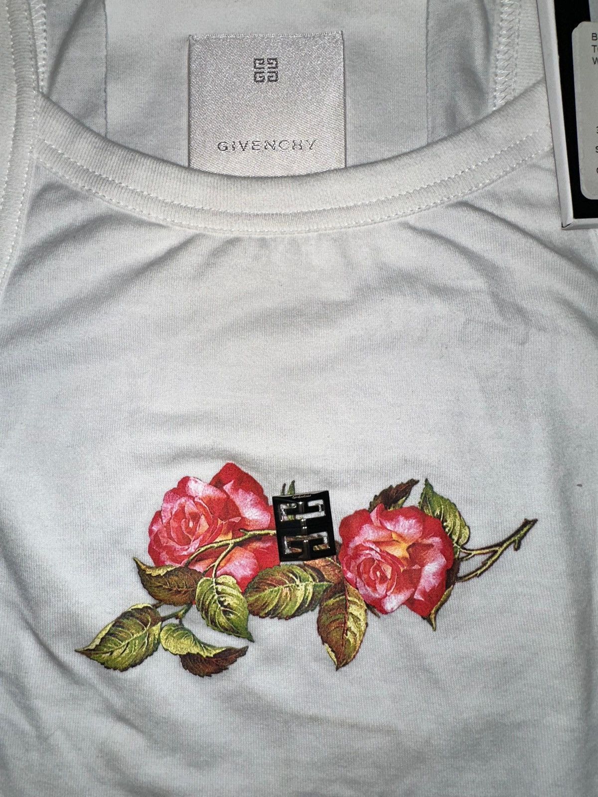 Givenchy GIVENCHY CROPPED TANK TOP IN COTTON WITH 4G AND ROSES PRINT Size S / US 4 / IT 40 - 2 Thumbnail