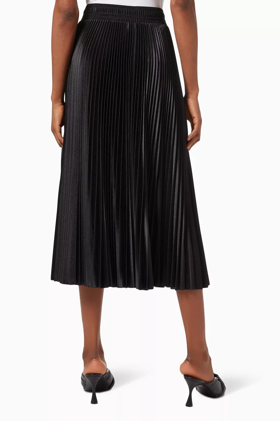 Balenciaga o1y0625 Pleated Midi Skirt in Black Size 30" / US 8 / IT 44 - 3 Thumbnail