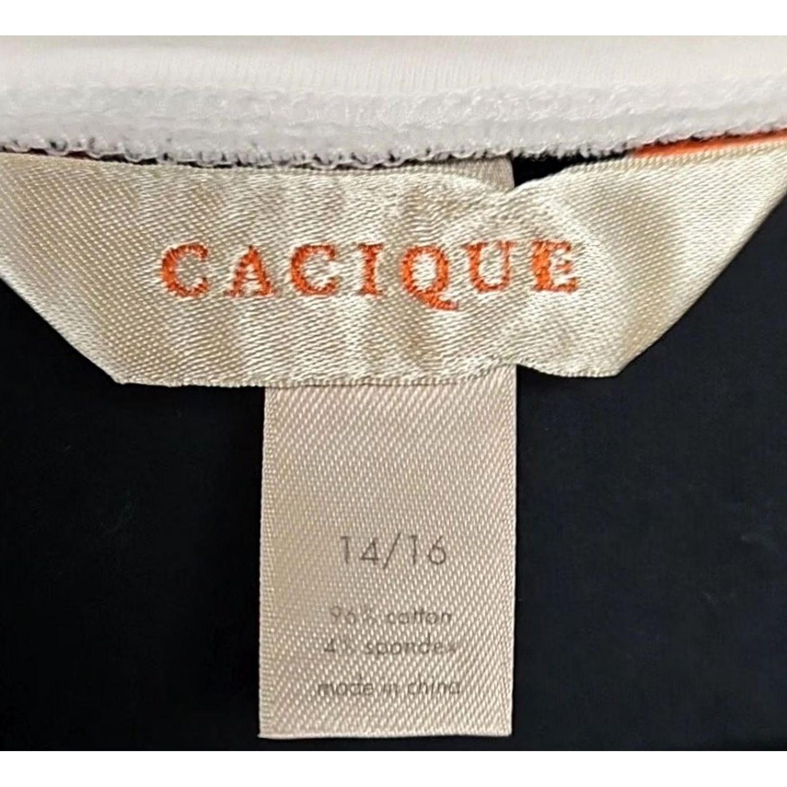 KangaROOS Cacique Plus Size 14/16 Black Lounge Knit Top Kangaroo Pocket Cotton Stretch Blouse 3/4 Sleeve Round Neck Pullover Solid Cotton Knit Womens Size XL / US 12-14 / IT 48-50 - 4 Thumbnail
