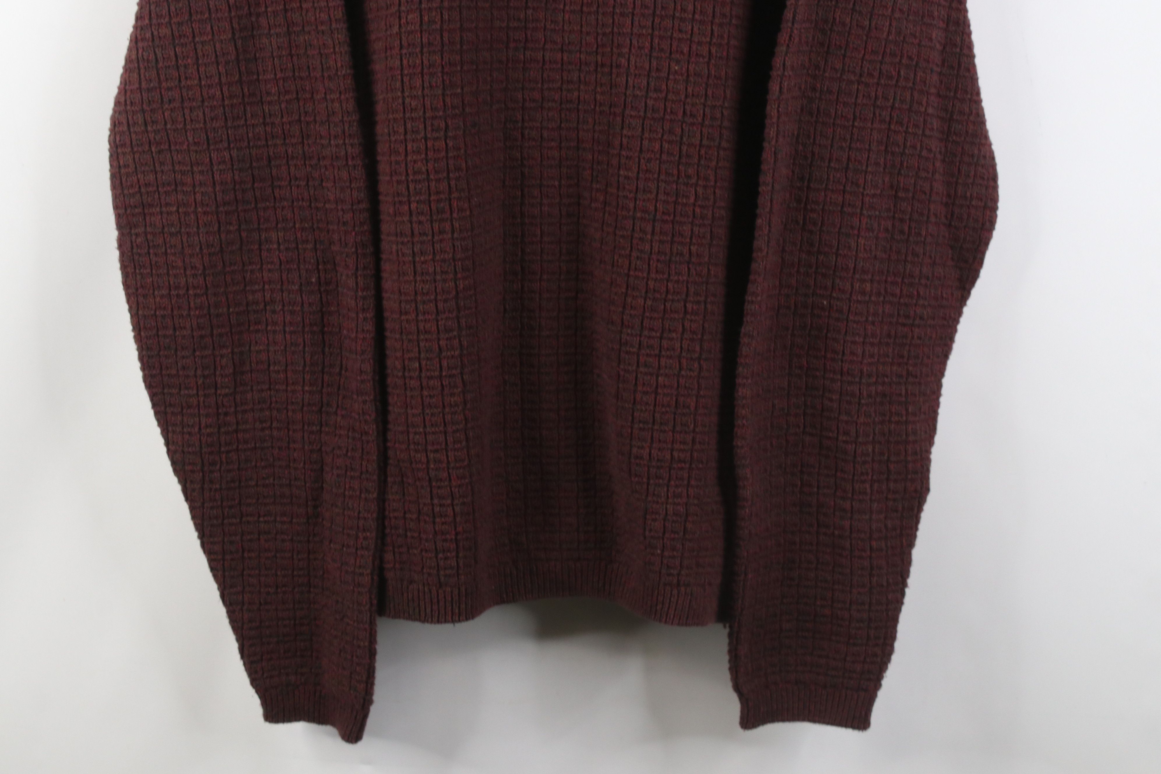 Vintage Vintage 90s Streetwear Checkered Knit Henley Sweater Red Size US XL / EU 56 / 4 - 3 Thumbnail